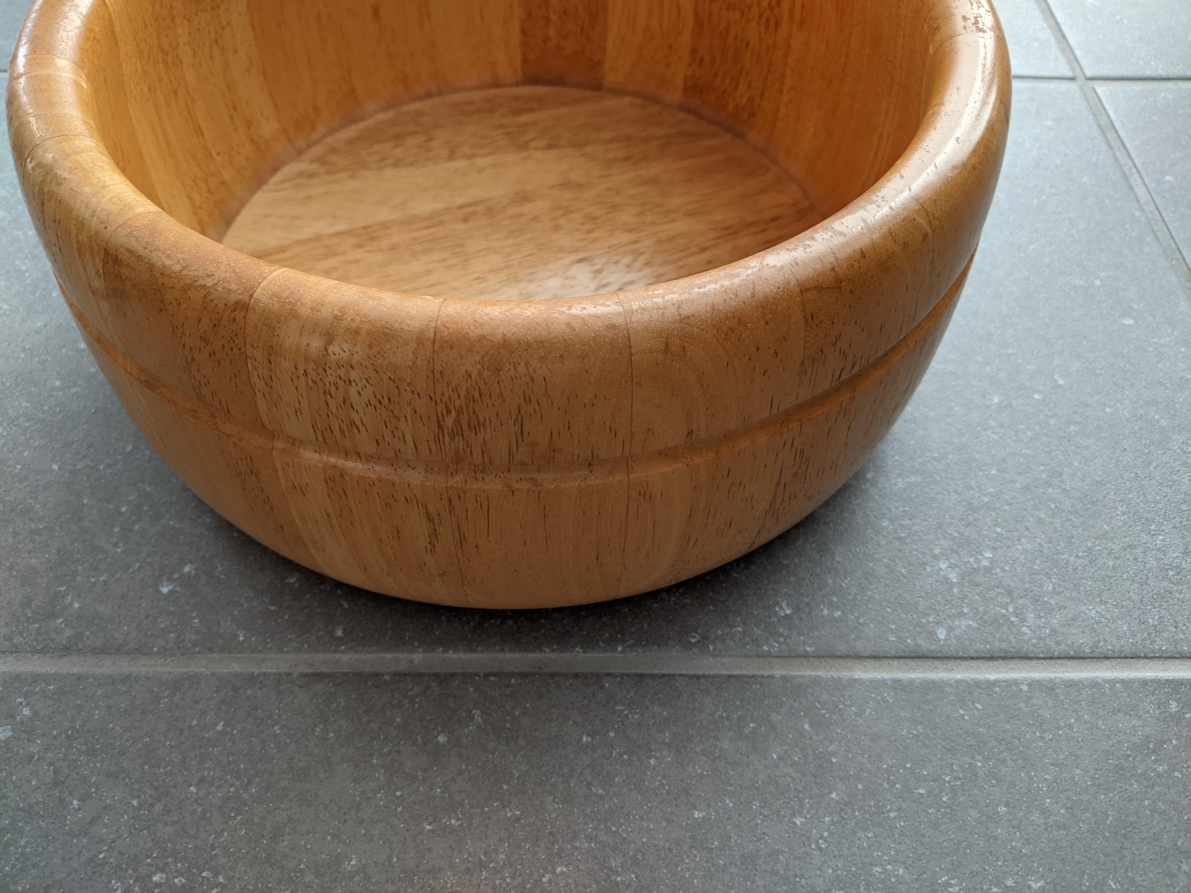 Malaysian Large Vintage 1970s Rubberwood Decorative Bowl For Sale