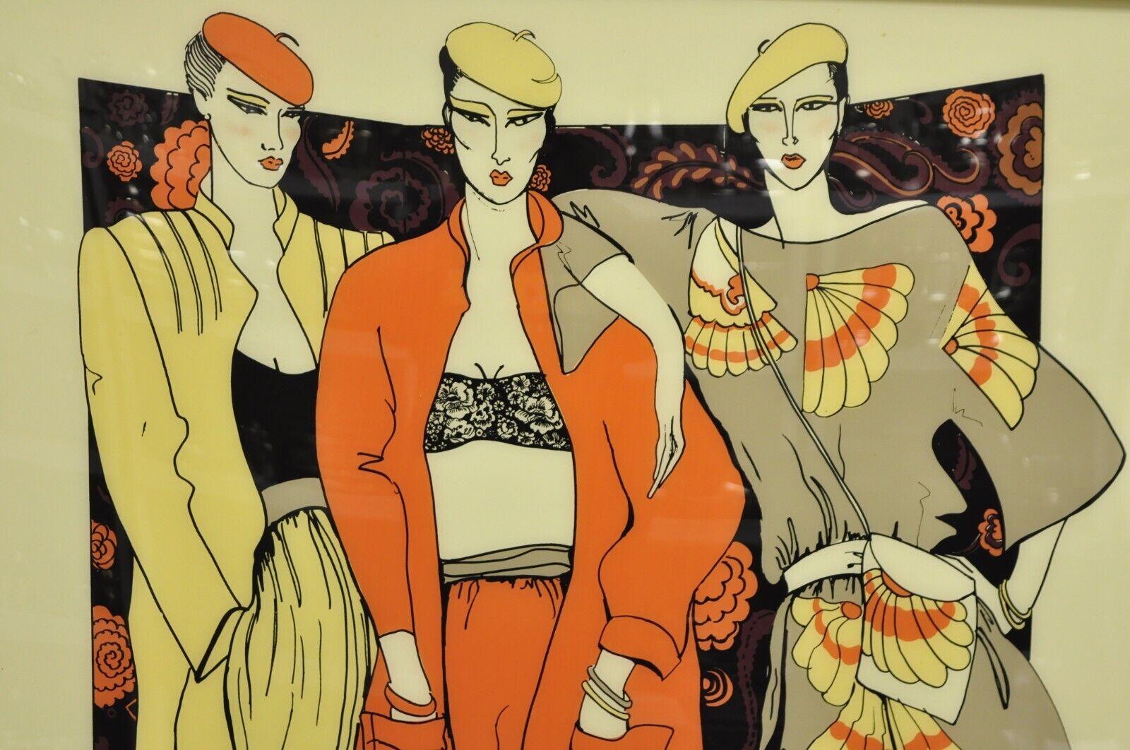 Große Vintage 1975 Polycast Acryl Vogue Frauen Mode Retro Wandkunst im Angebot 4