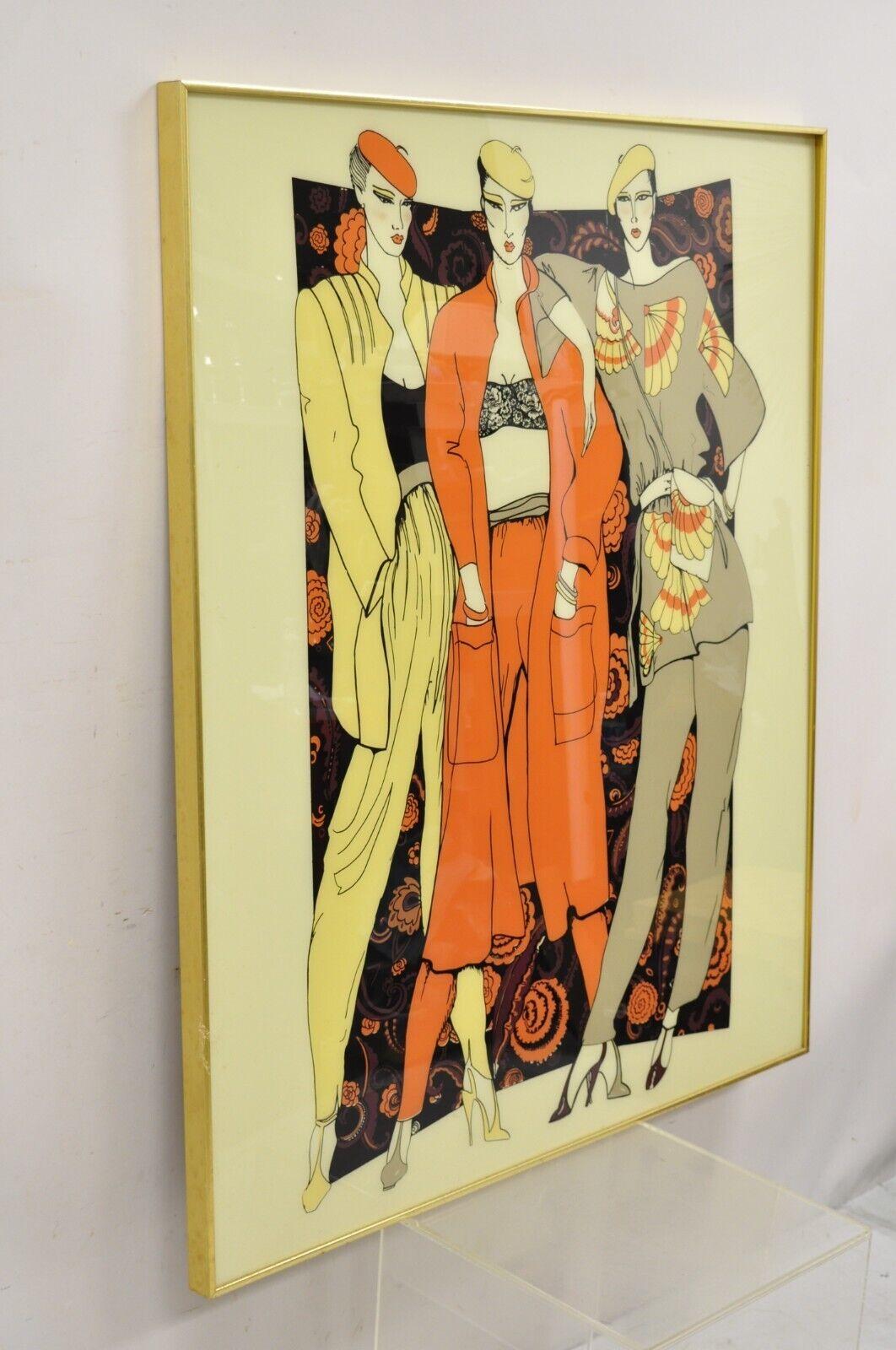 Large Vintage 1975 Polycast Acrylic Vogue Womens Fashion Retro Wall Art For Sale 5
