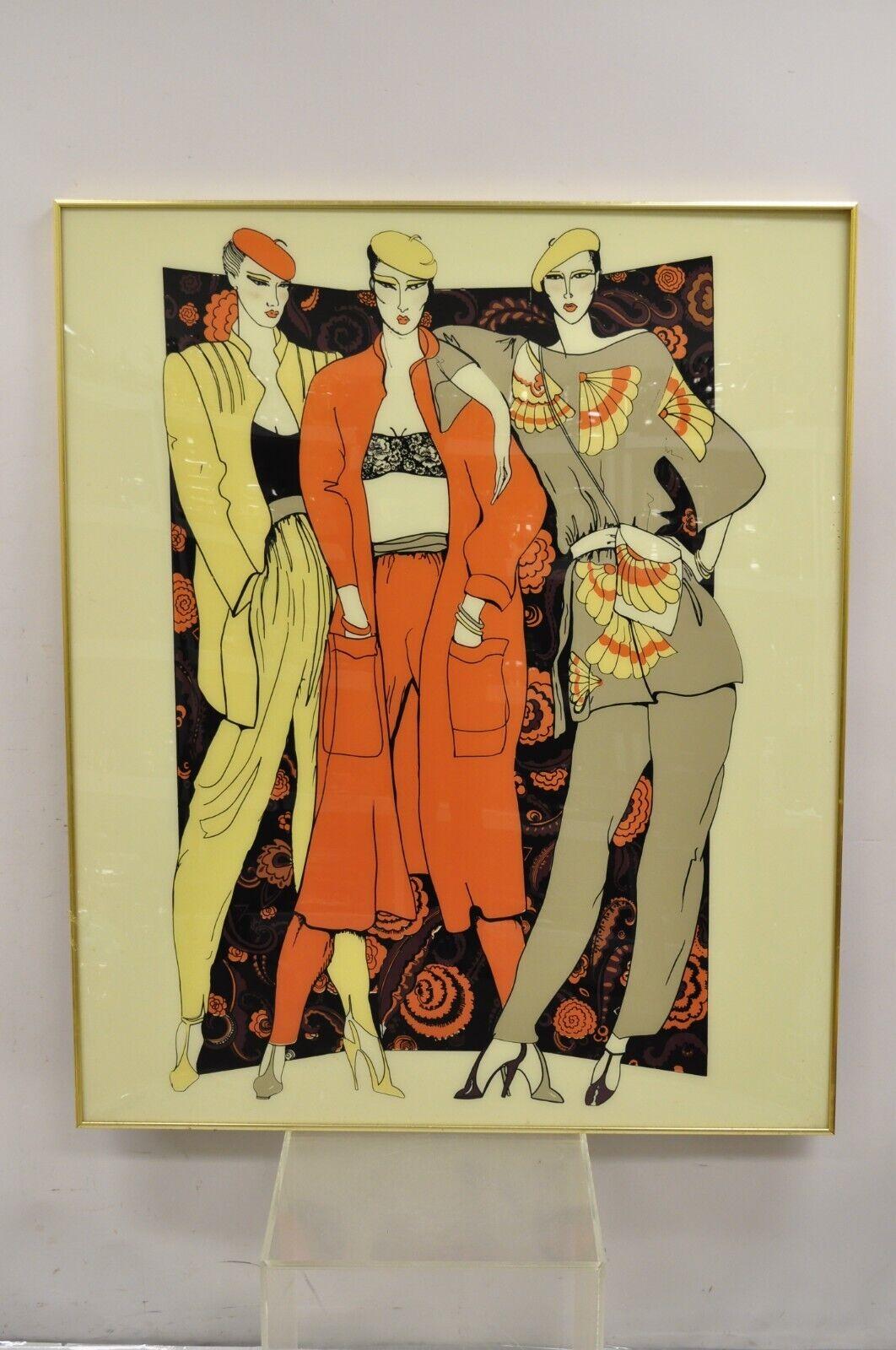 Große Vintage 1975 Polycast Acryl Vogue Frauen Mode Retro Wandkunst im Angebot 6