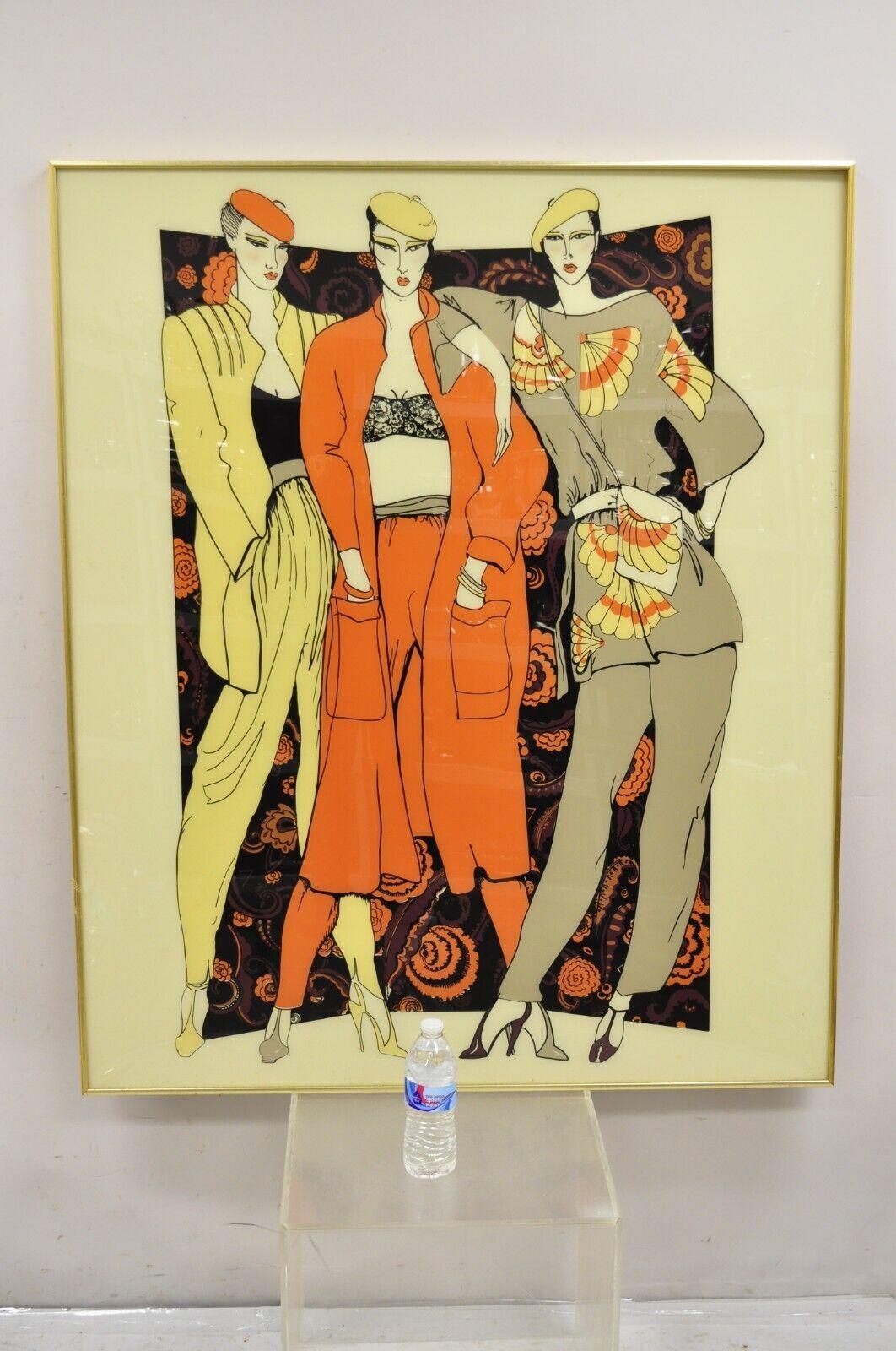 Large Vintage 1975 Polycast Acrylic Vogue Womens Fashion Retro Wall Art. Circa 1975. Measurements: 48.25