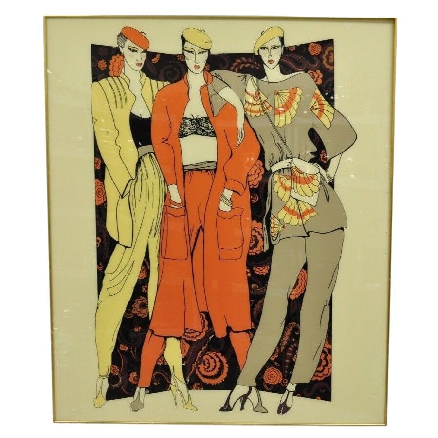 Large Vintage 1975 Polycast Acrylic Vogue Womens Fashion Retro Wall Art For Sale
