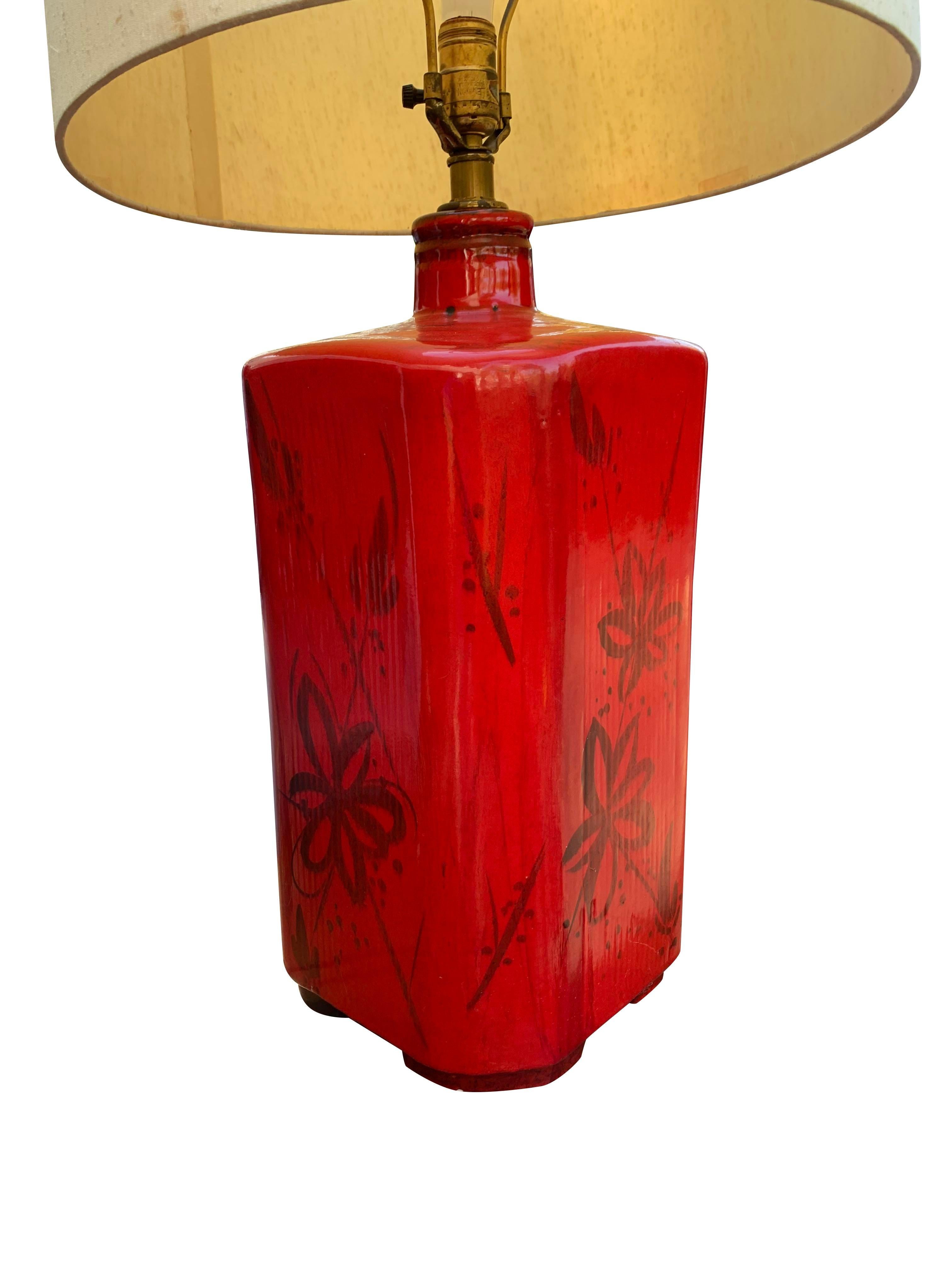 Enhance your home decor with this exquisite Large Asian Style Vintage Red Table Lamp. Crafted from fine ceramic and featuring a vibrant red hue, this lamp exudes a captivating blend of traditional Asian aesthetics and modern elegance. The included