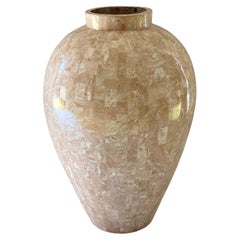 Large Vintage 1980s Maitland Smith Tessellated Stone Vase