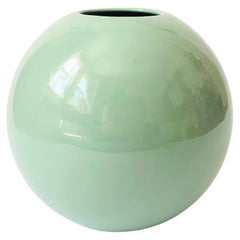 Large Vintage 1980s Postmodern Celadon Sphere Vase by Haeger