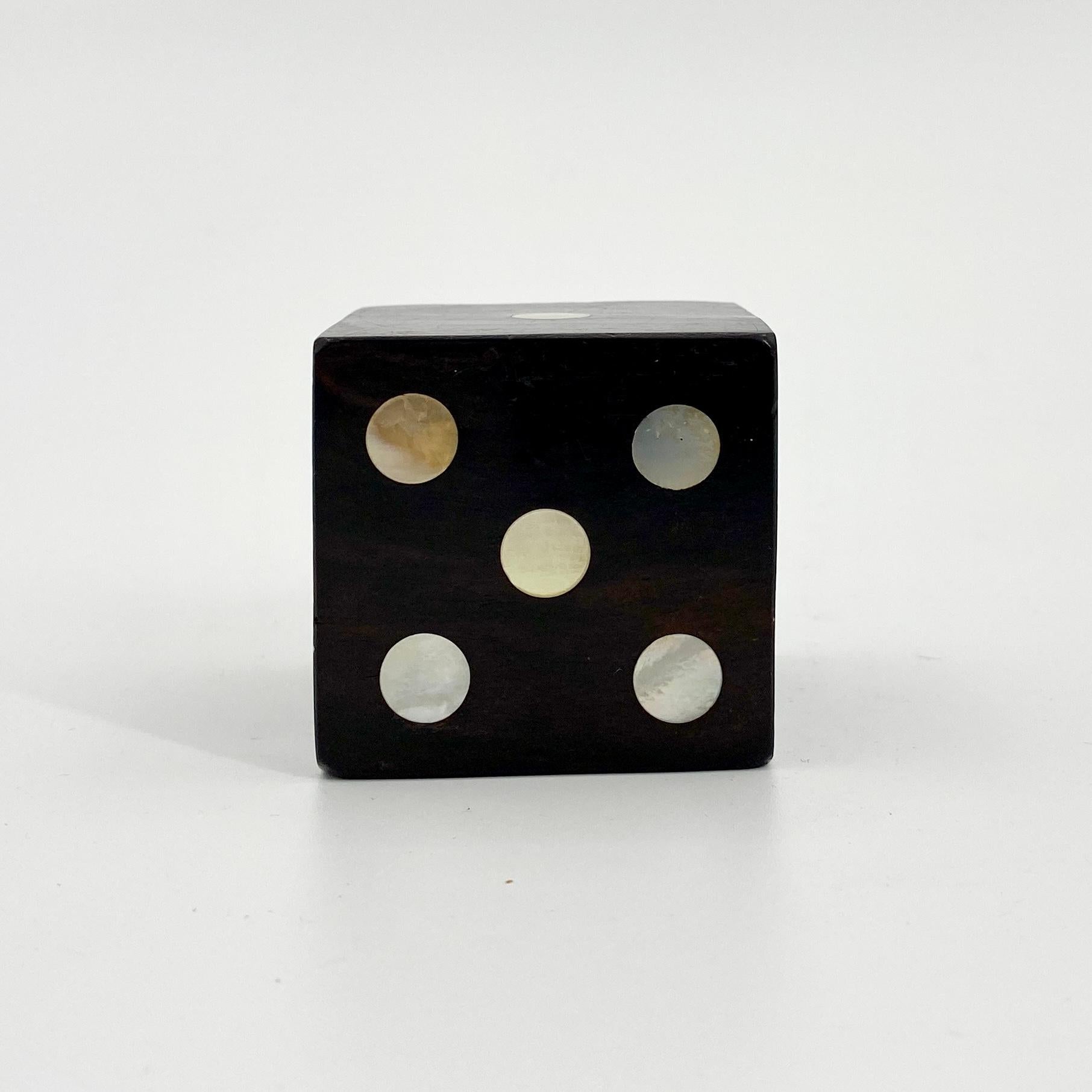 20th Century Large Vintage Die in Mother-of-Pearl and Rosewood, Denmark For Sale
