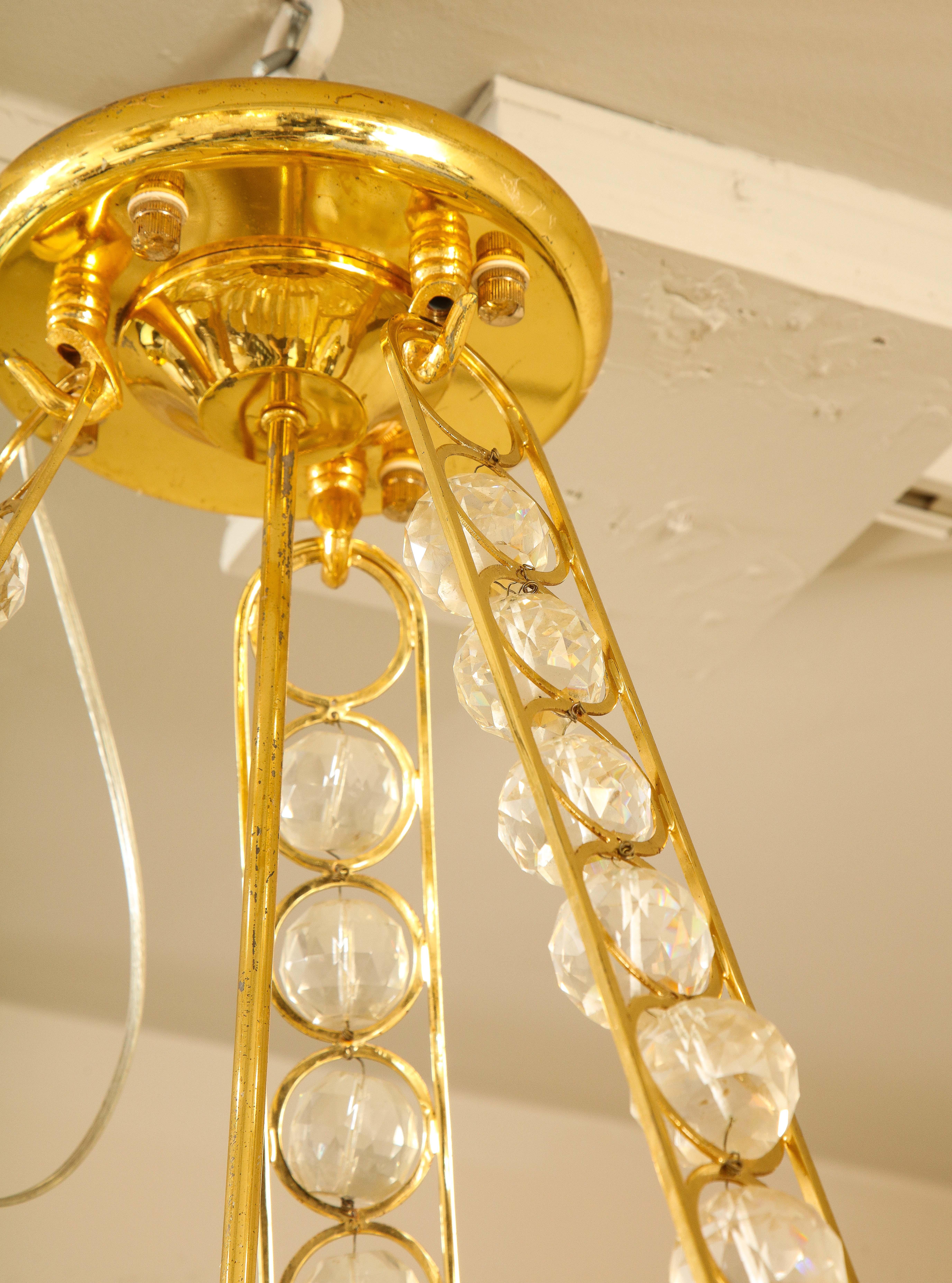 Large Vintage 24-Karat Gold-Flecked Murano Glass Palm Tree Chandelier 1