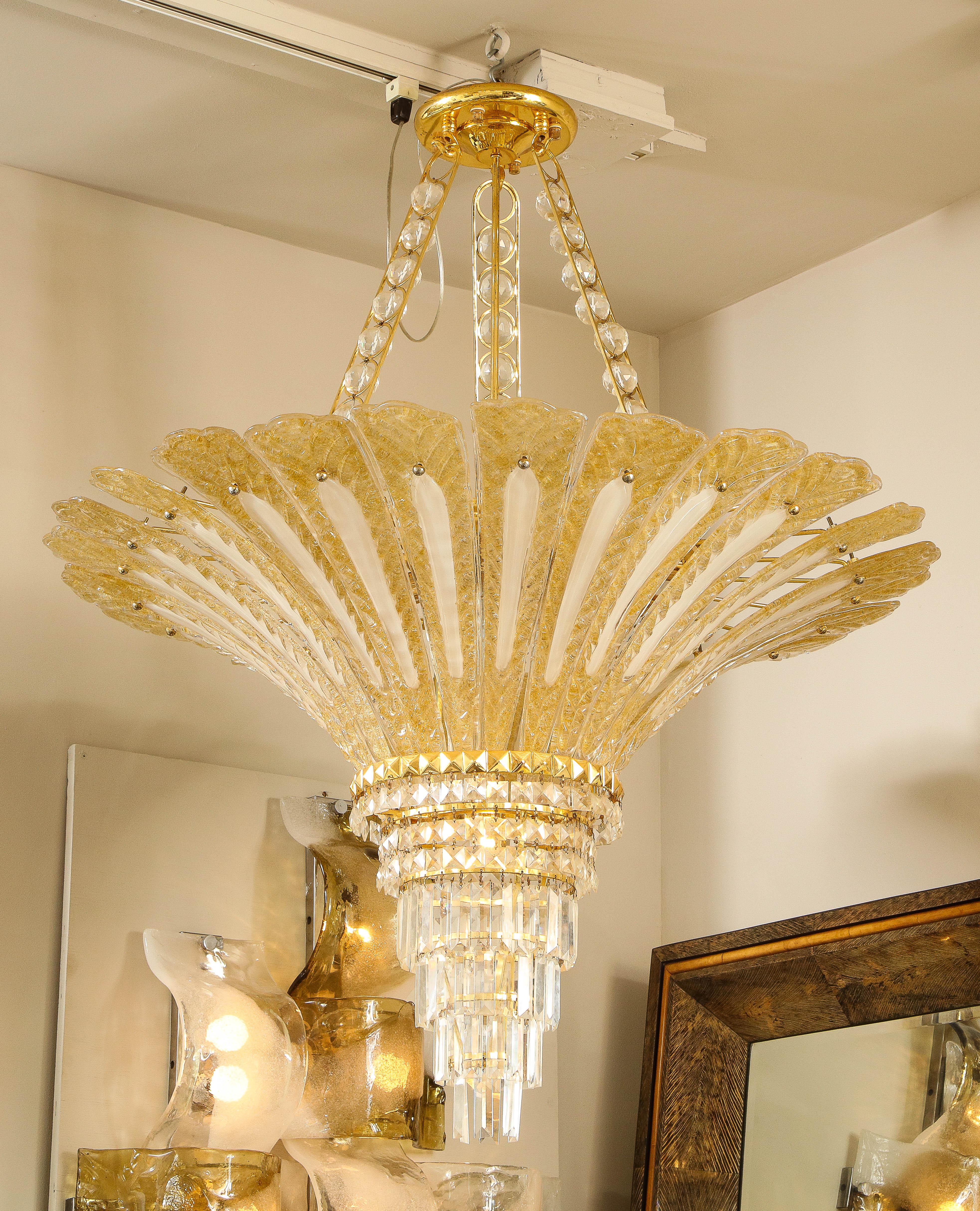 gold palm leaf chandelier