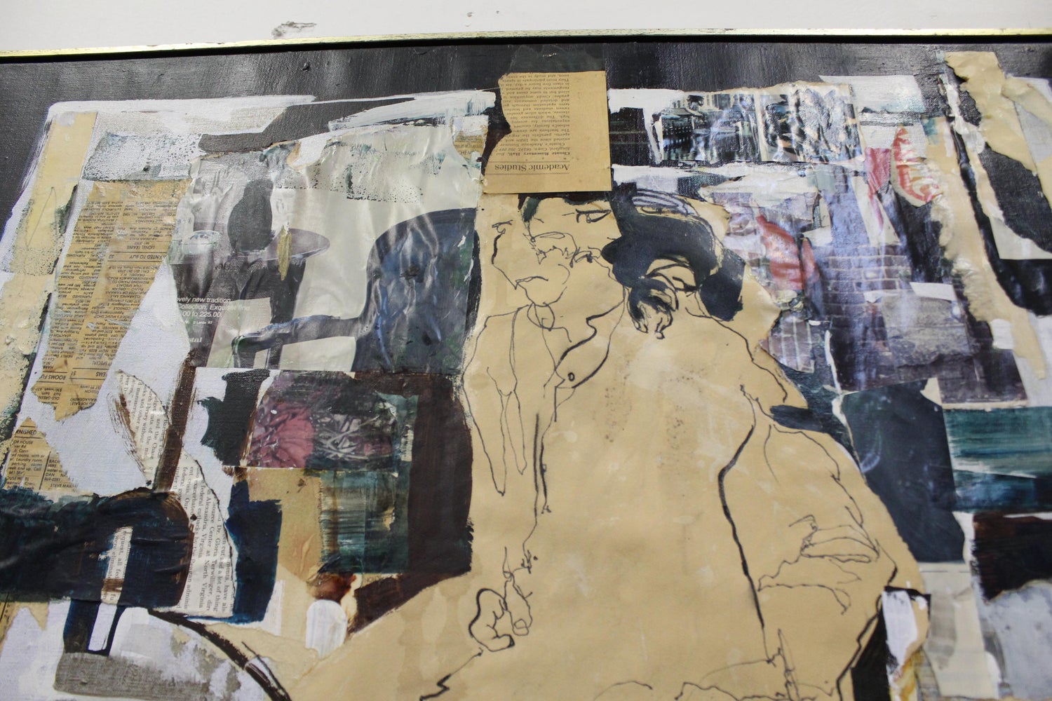 Large Vintage Abstract Collage Art On Canvas By Spizzirri For Sale At 1stdibs
