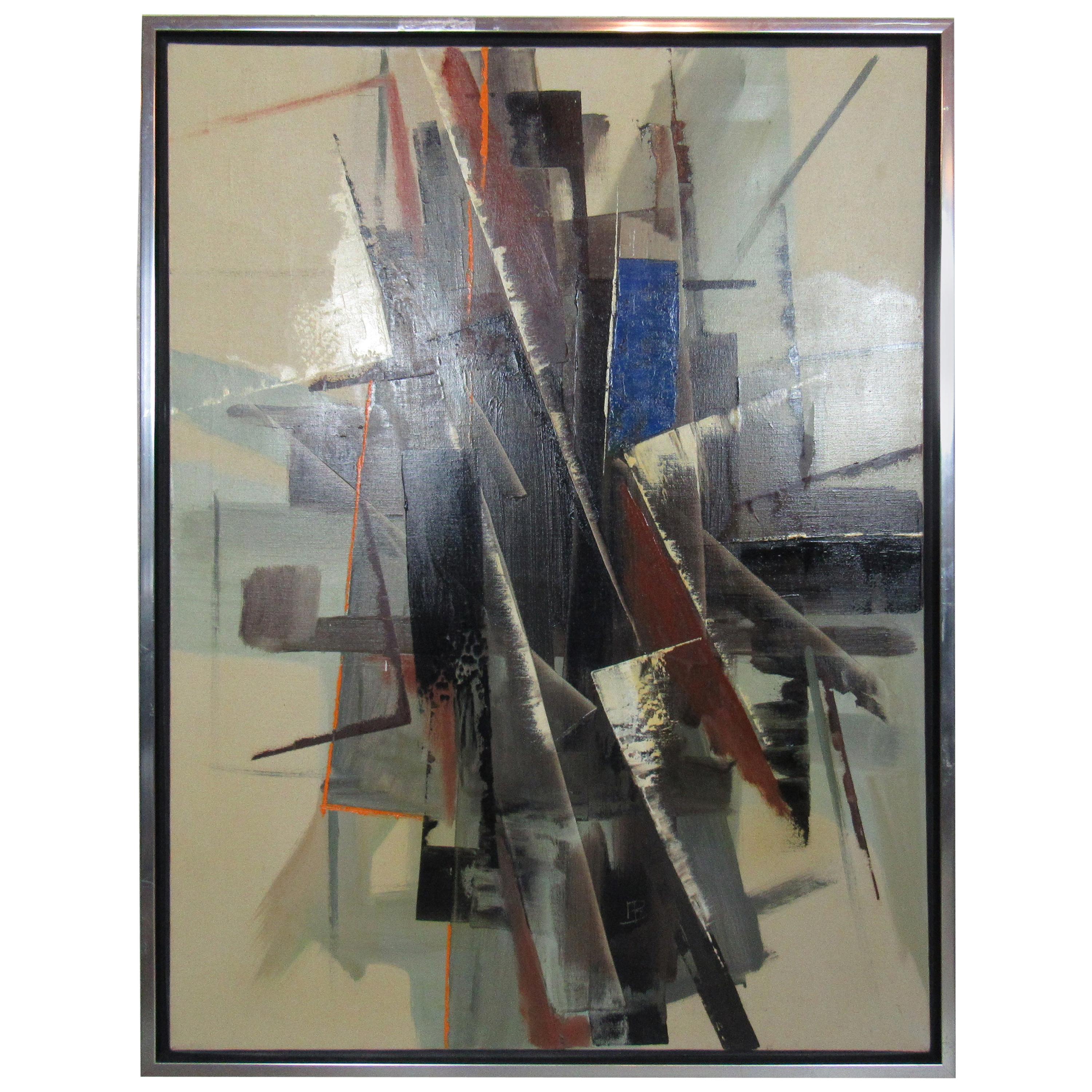 Large Vintage Abstract Painting