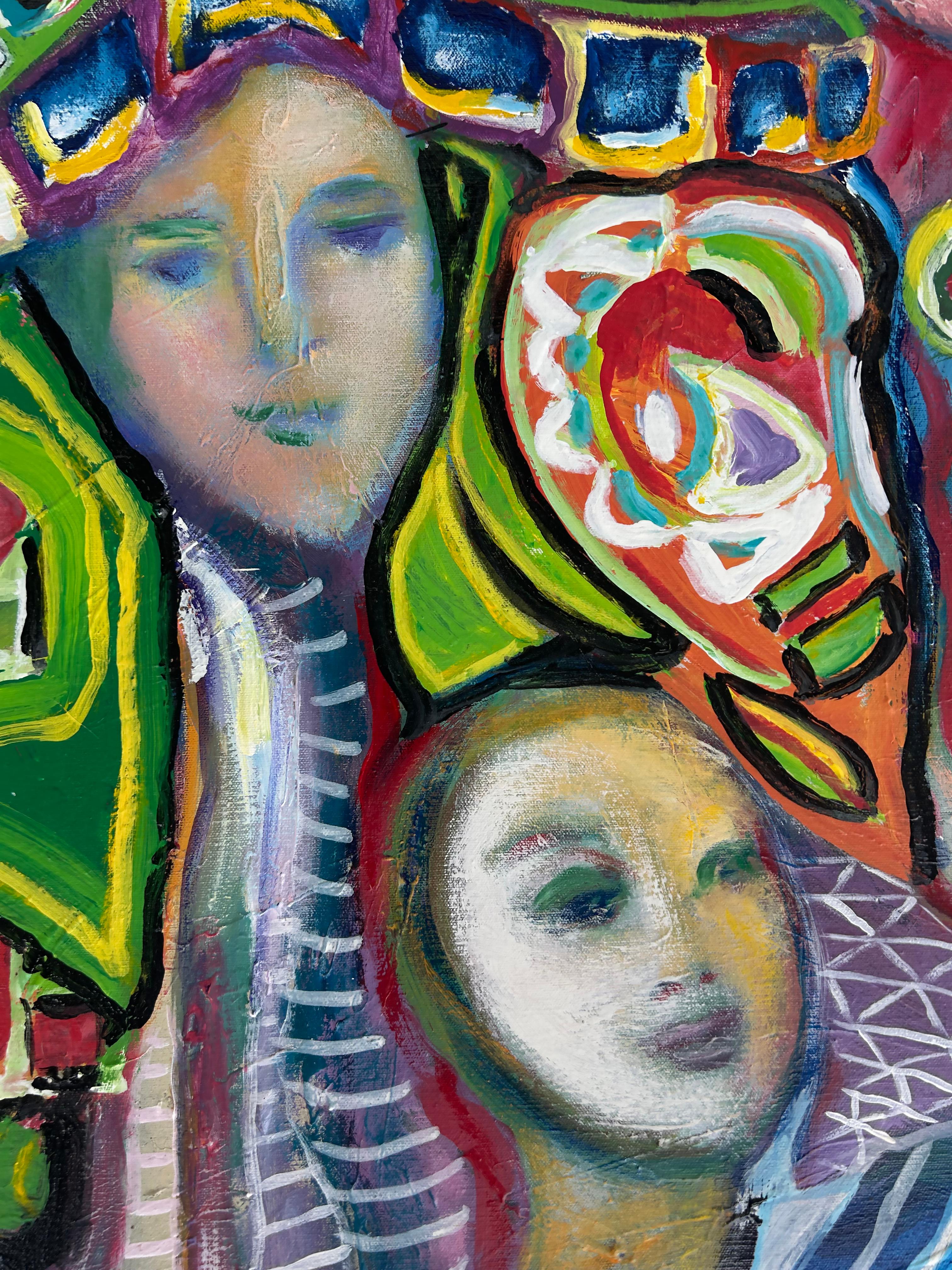  Grand tableau abstrait vintage de Gloria Allison, artiste cubano-américaine


Est proposée à la vente une grande peinture abstraite figurative et colorée de l'artiste cubano-américaine de Floride Gloria Allison (1924-2013). Allison est originaire