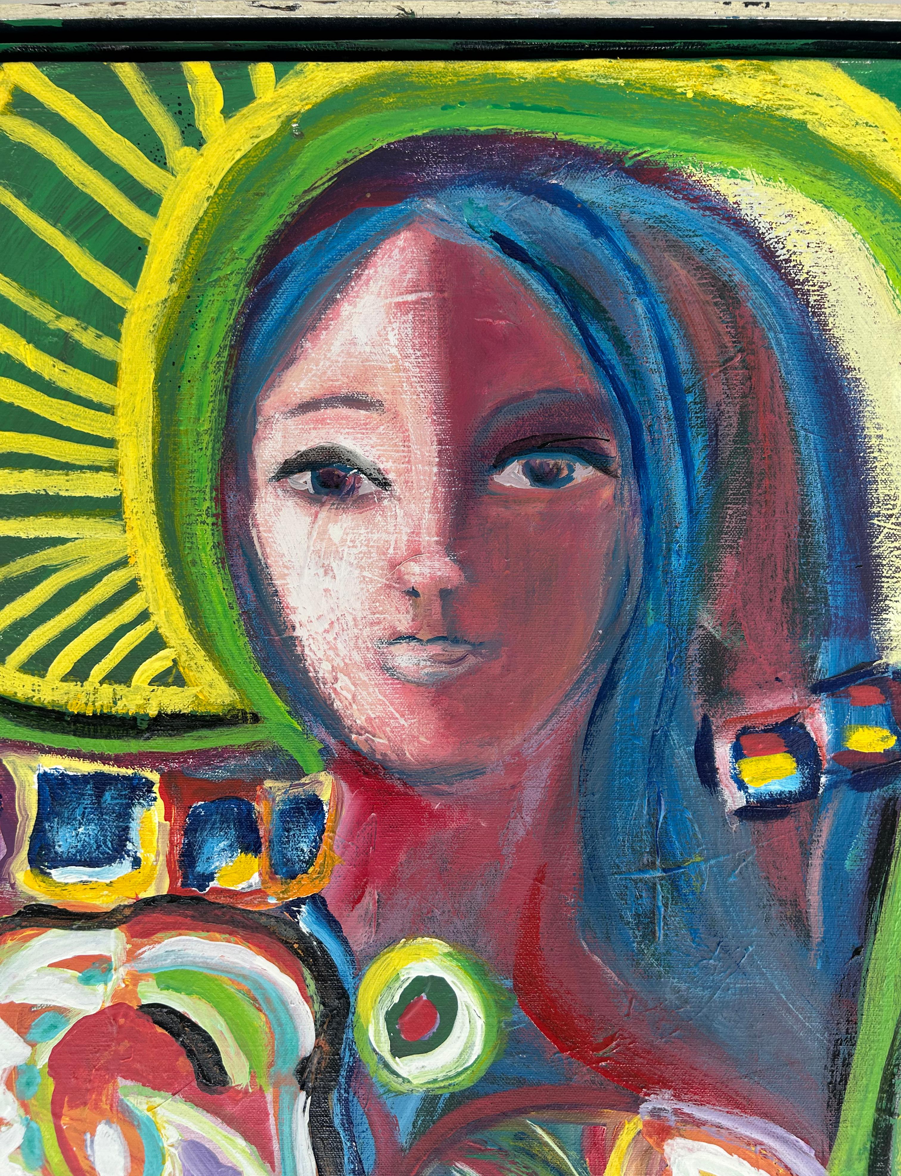 Américain Grande peinture abstraite de Gloria Allison, artiste cubano-américaine en vente