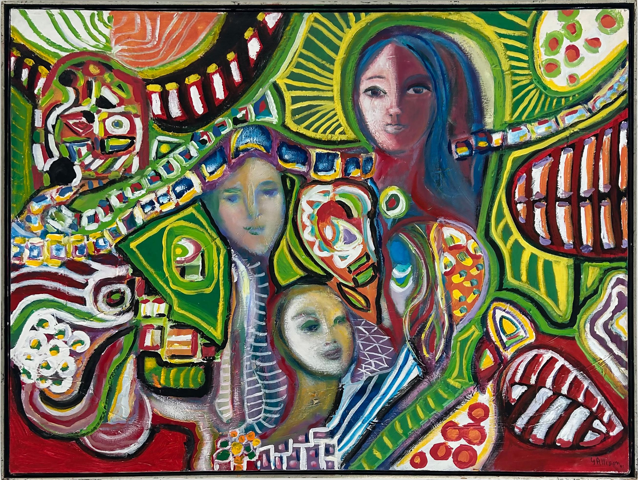 XXIe siècle et contemporain Grande peinture abstraite de Gloria Allison, artiste cubano-américaine en vente