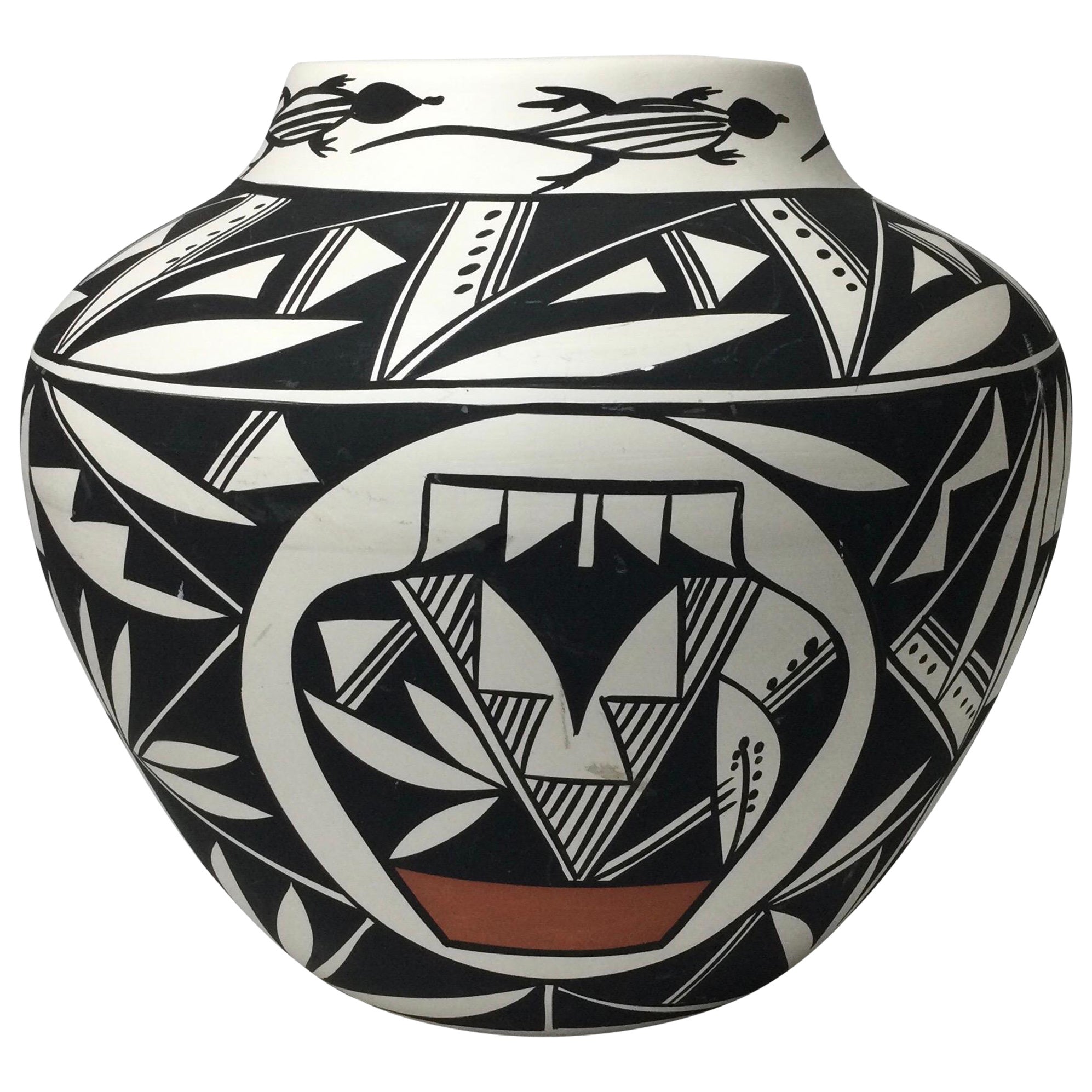 Large Vintage Acoma Signed Pottery Pot Vase