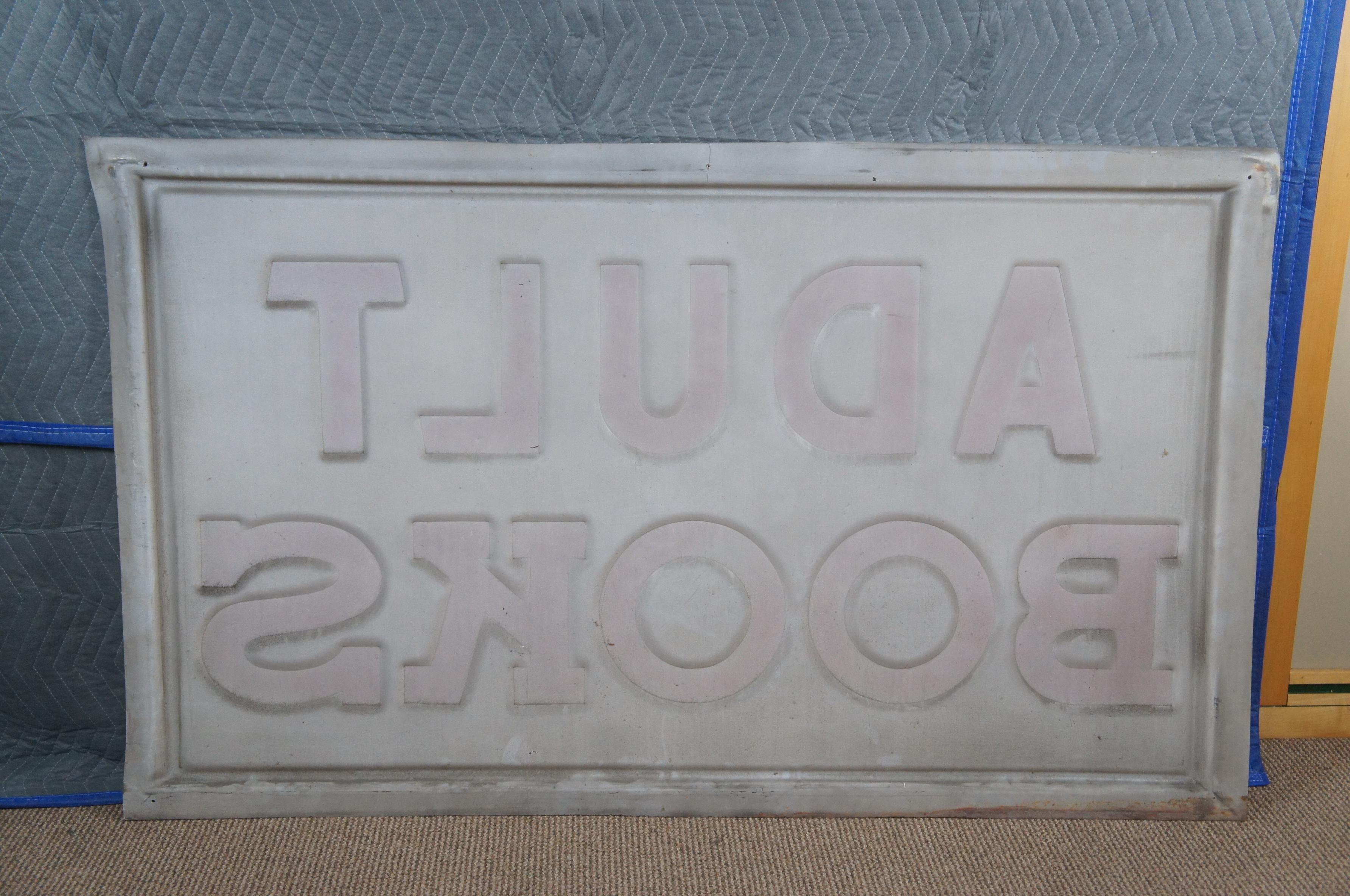 Large Vintage Adult Books Plastic Embossed Advertising Sign Vacuum Form 5