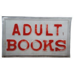 Large Vintage Adult Books Plastic Embossed Advertising Sign Vacuum Form