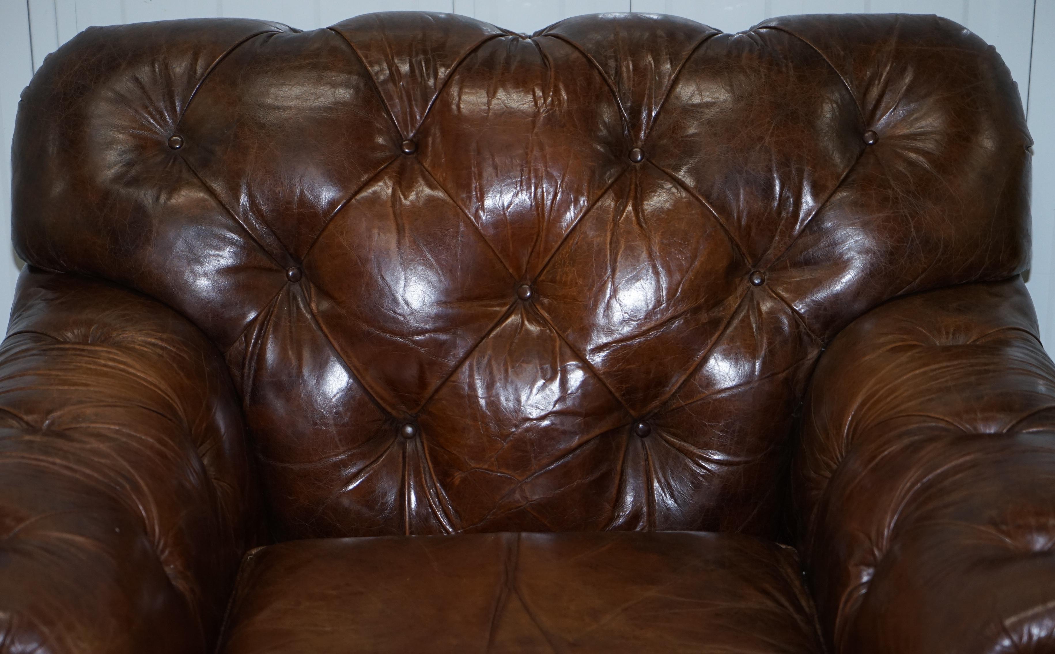 brown leather comfy chair