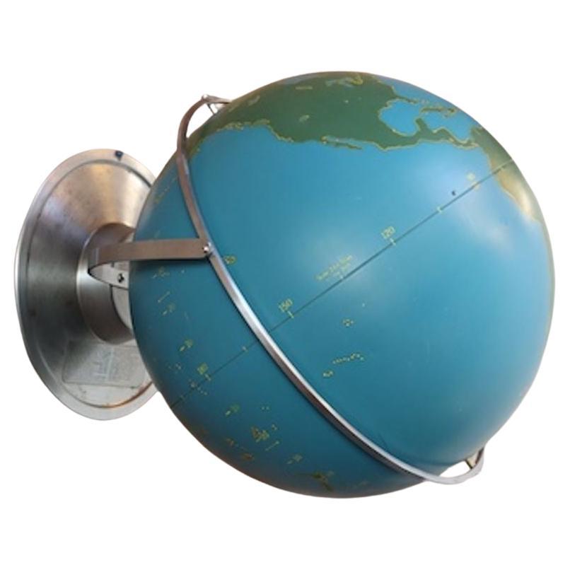 Large Vintage A.J. Nystrom Wall Mounted or Tabletop Activity / Military Globe