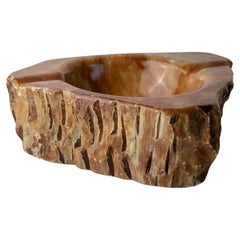 Large Vintage Alabaster Ashtray - Handcrafted from Stone, Italy 1960s