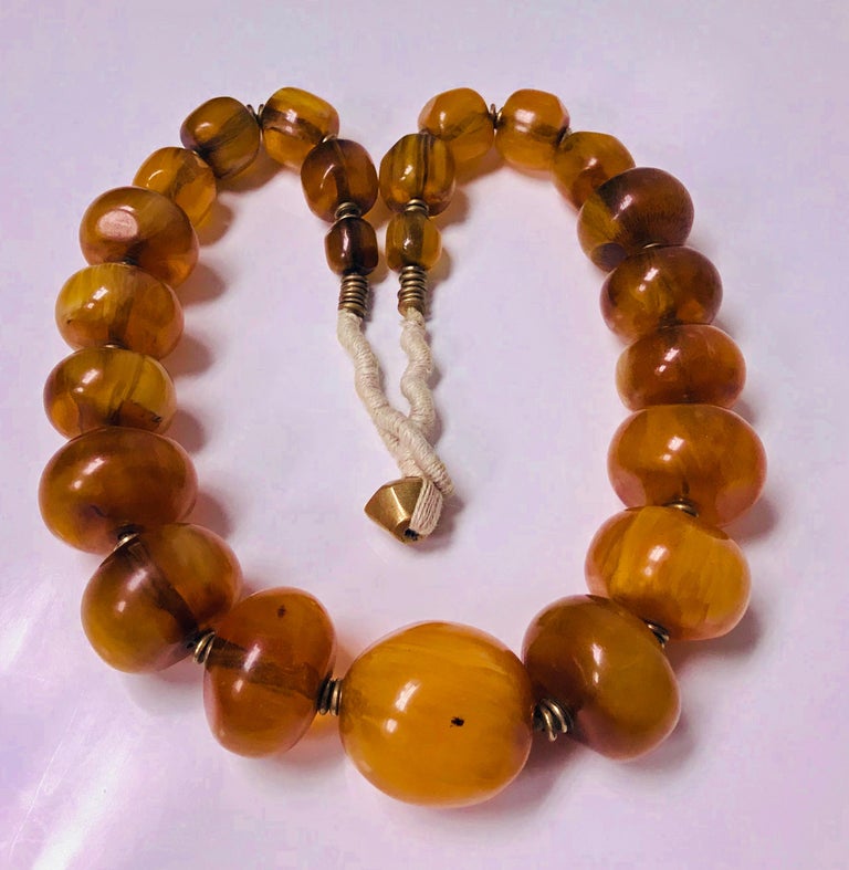 Large Vintage Amber Bead Necklace at 1stDibs vintage amber necklace
