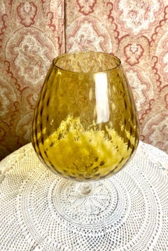 Large Vintage Amber Glass Vase – Empoli – 1960s/70s