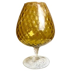 Large Vintage Amber Glass Vase – Empoli – 1960s/70s