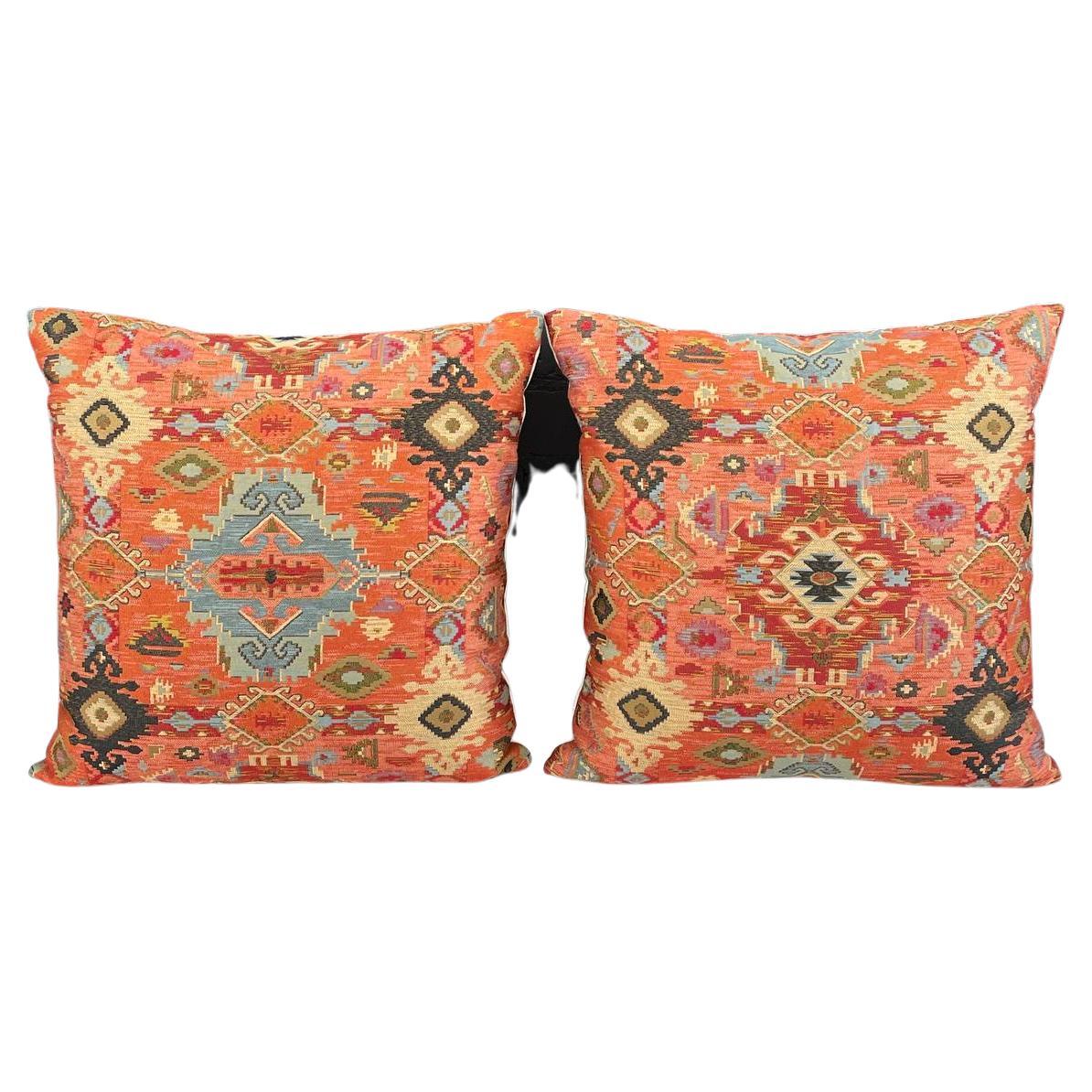 Large Vintage Antique Decorative Textile Pillow Set For Sale