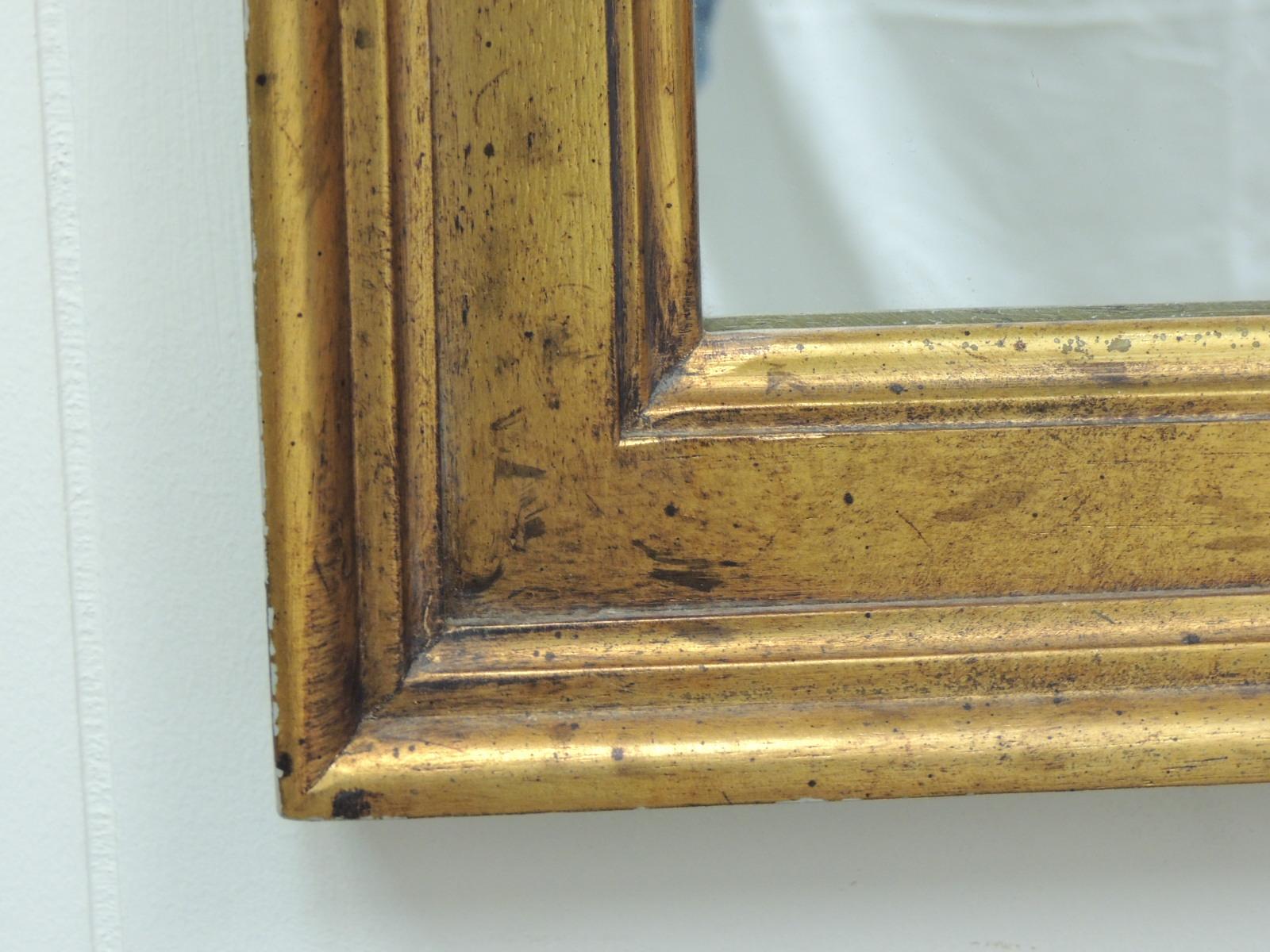 Hollywood Regency Large Vintage Arabesque Style Gold Leaf Wall Mirror