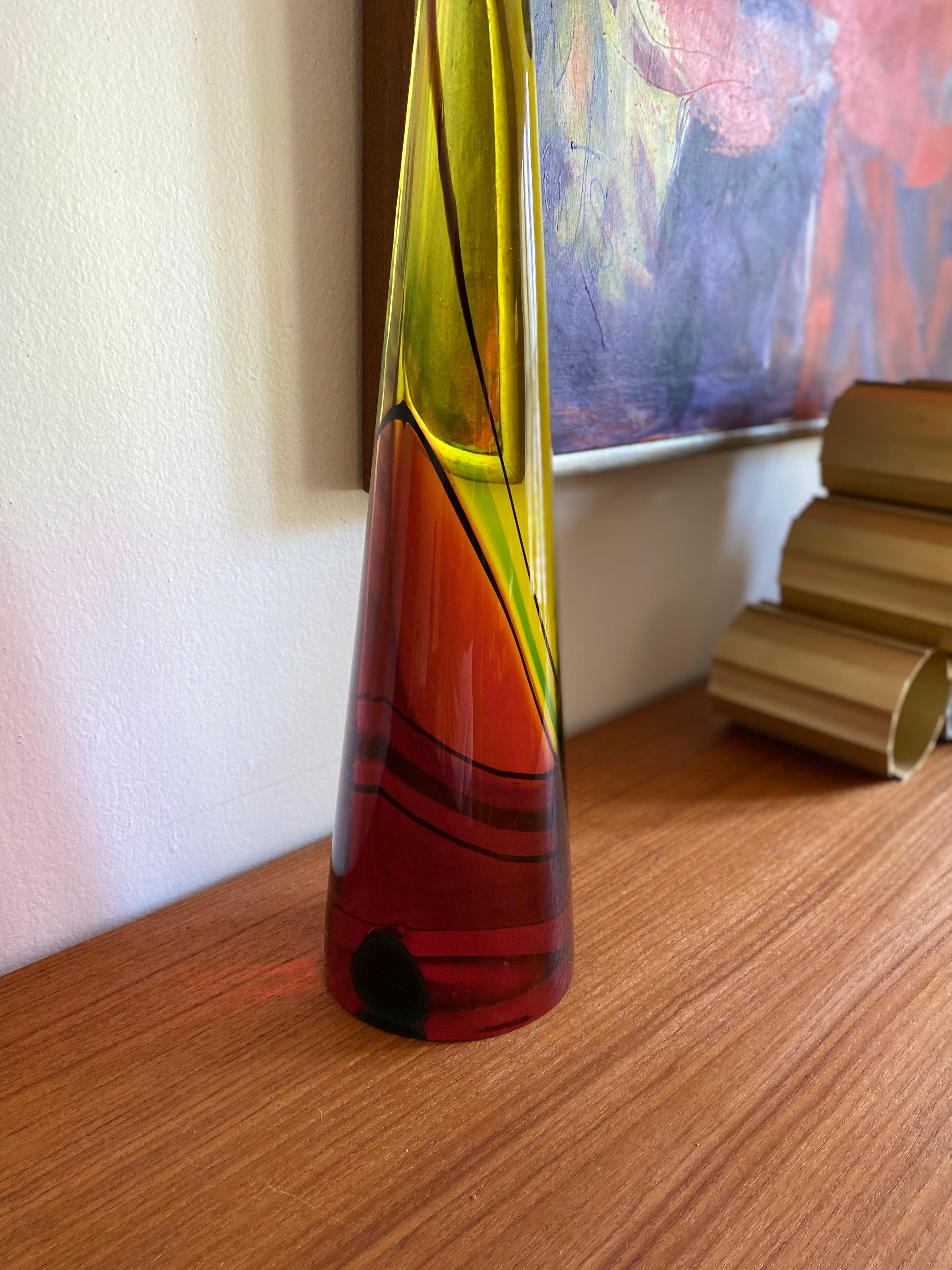 Large Vintage Archimede Seguso Murano Carnevale Glass Spire 1