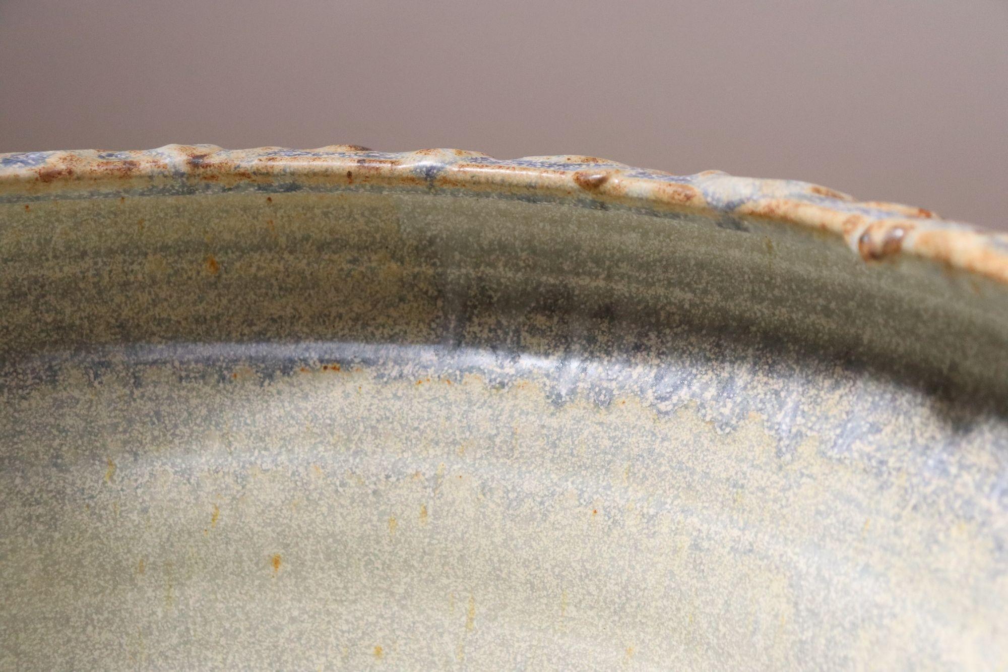 Große architektonische Vintage Keramik Oceanic Pflanzgefäß Vase von Deanna Nichols im Angebot 11