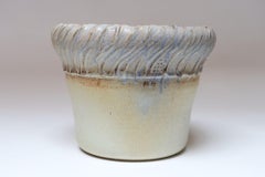 Large Vintage Architectural Incised Ceramic Planter Vase by Deanna Nichols