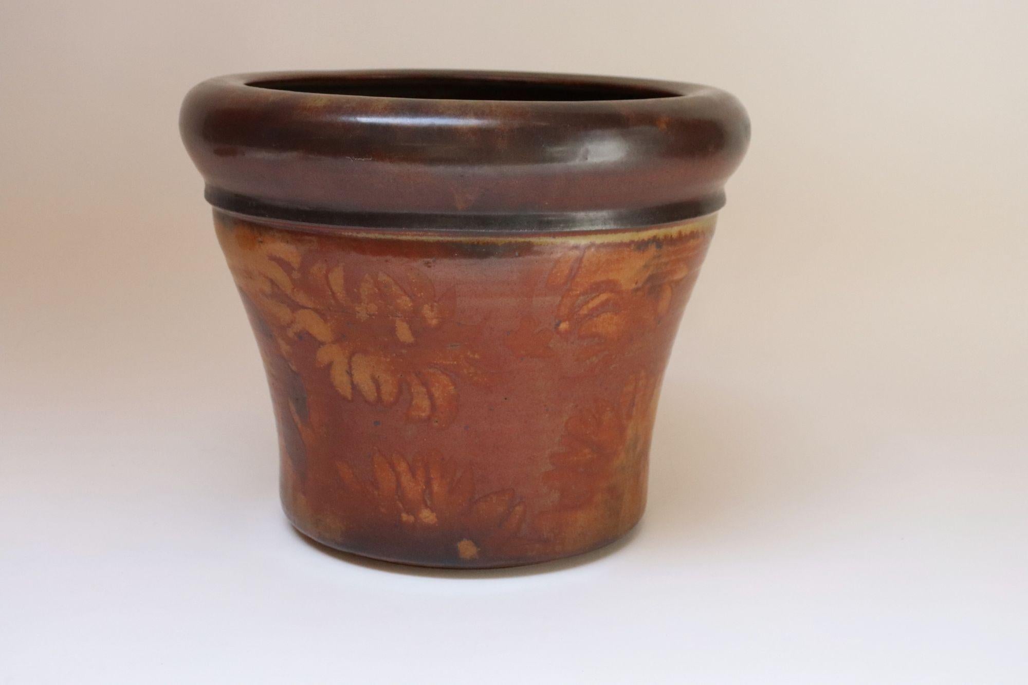 Großer Vintage Architectural Pottery Botanischer Übertopf von Deanna Nichols (Moderne der Mitte des Jahrhunderts) im Angebot