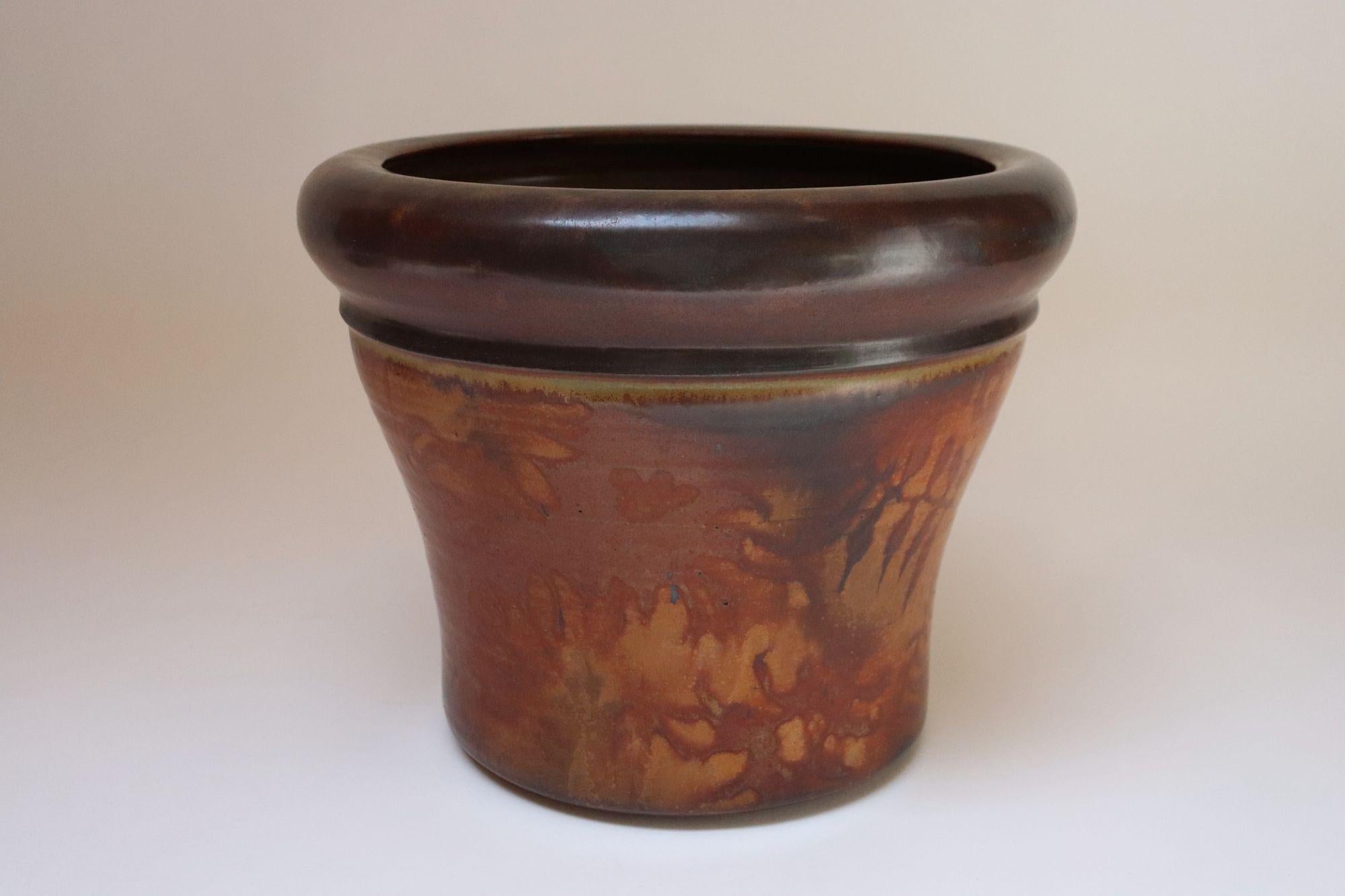 Großer Vintage Architectural Pottery Botanischer Übertopf von Deanna Nichols (amerikanisch) im Angebot