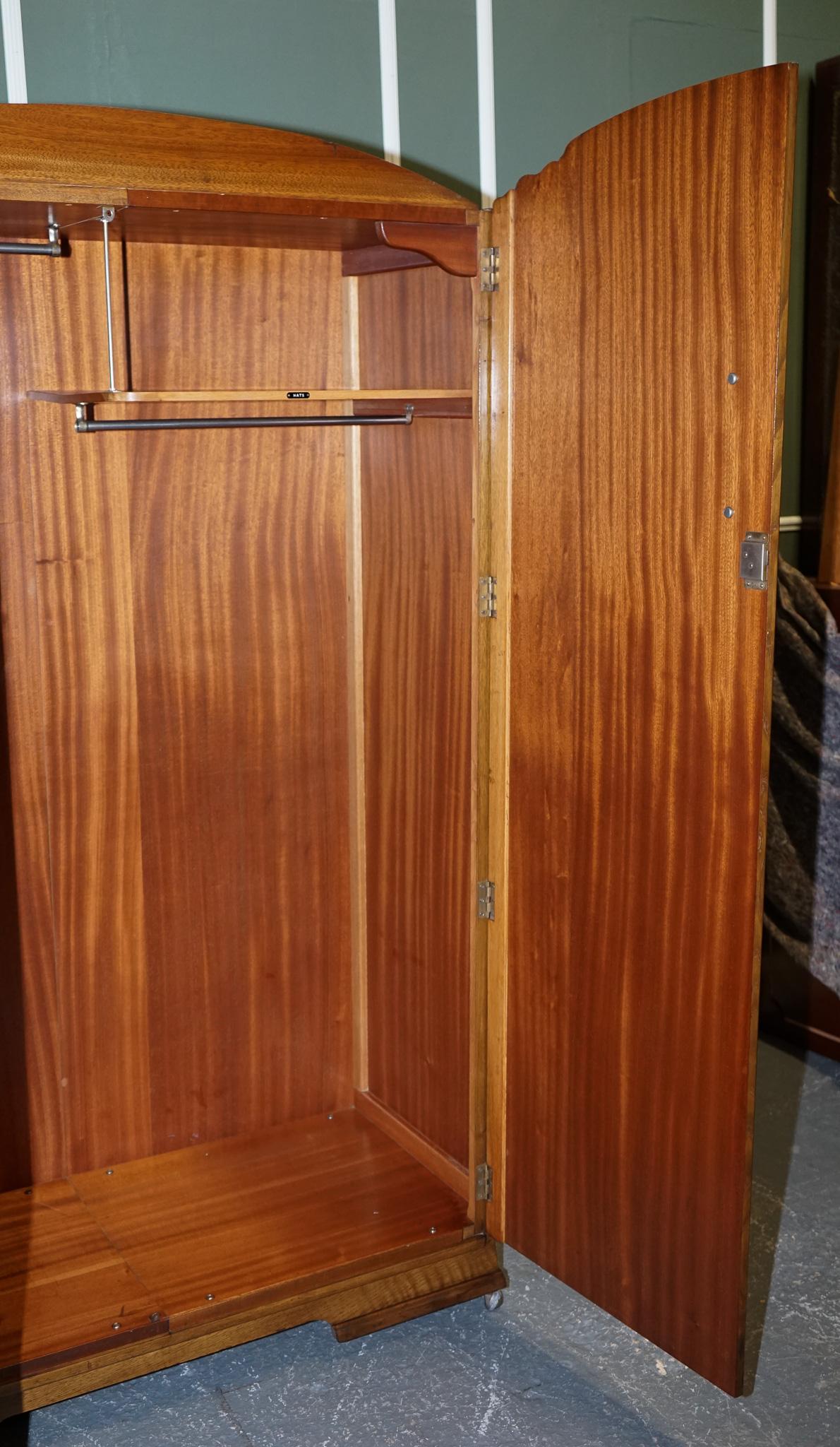 Large Vintage Art Deco Oak Two Door Wardrobe For Sale 1