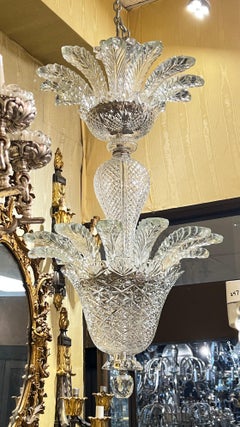 Großer Vintage-Kronleuchter aus geschliffenem Glas im Art-Déco-Stil