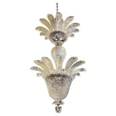 Großer Vintage-Kronleuchter aus geschliffenem Glas im Art-Déco-Stil