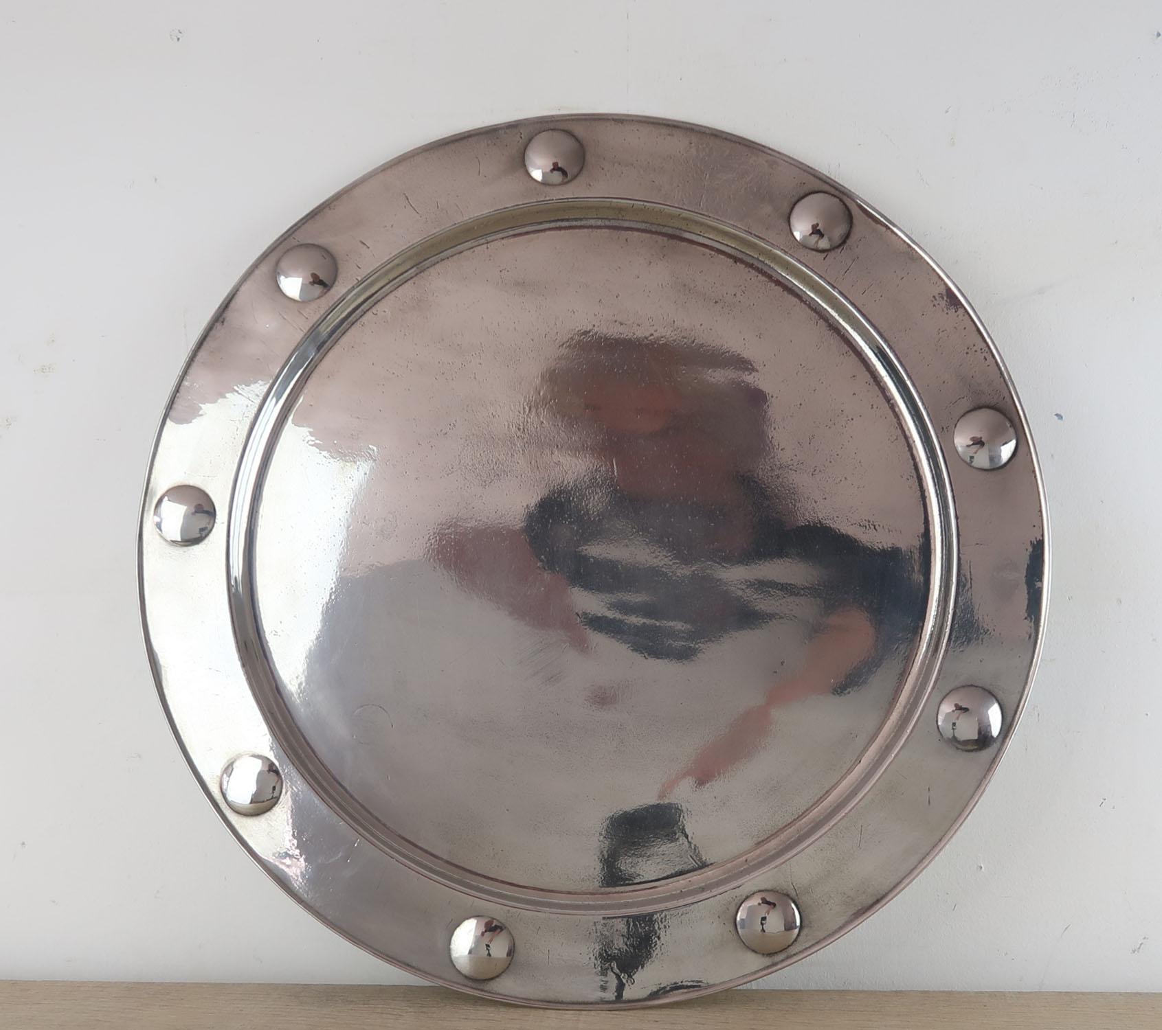 Early 20th Century Large Vintage Art Deco Pewter Tray Off the S.S. Orania, circa 1920