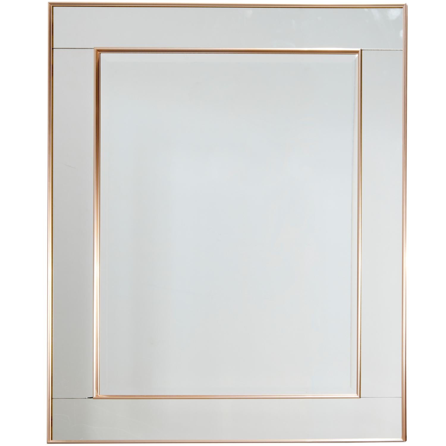 Aluminium Grand miroir mural américain vintage de style Art déco par La Barge en vente