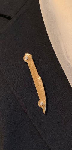 Large Vintage Art Deco Style Diamond 14K Gold Exotic Classic Car Brooch Pendant