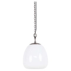 Large Vintage Art Deco Tulip Opaline Glass Pendant Lamp Light, c.1930