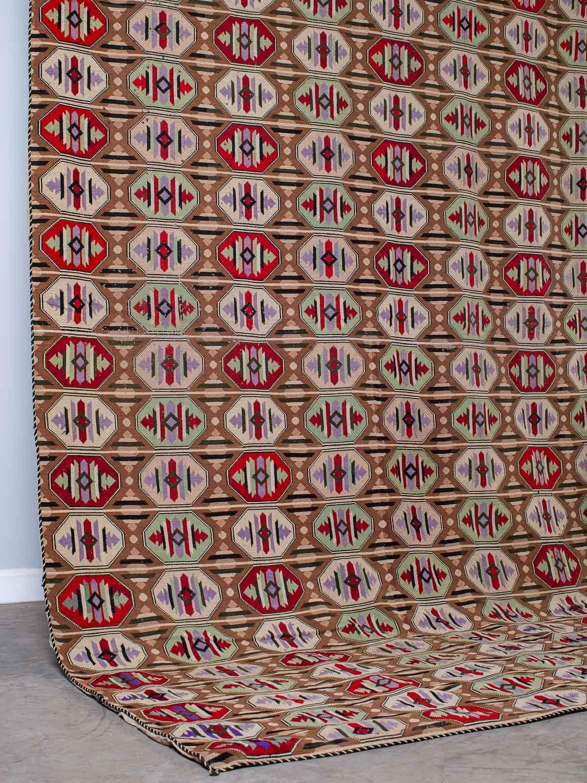 Large Vintage Art Deco Woven Textile from Prague Czech Republic, circa 1930 For Sale 2