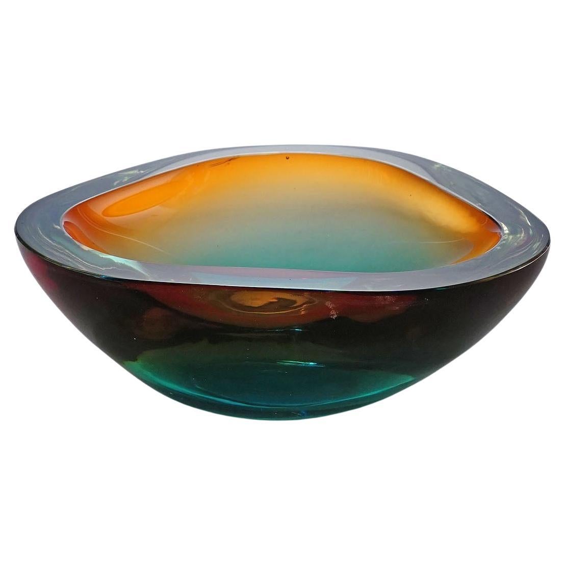Large Vintage Art Glass Bowl by Seguso Murano 1960s