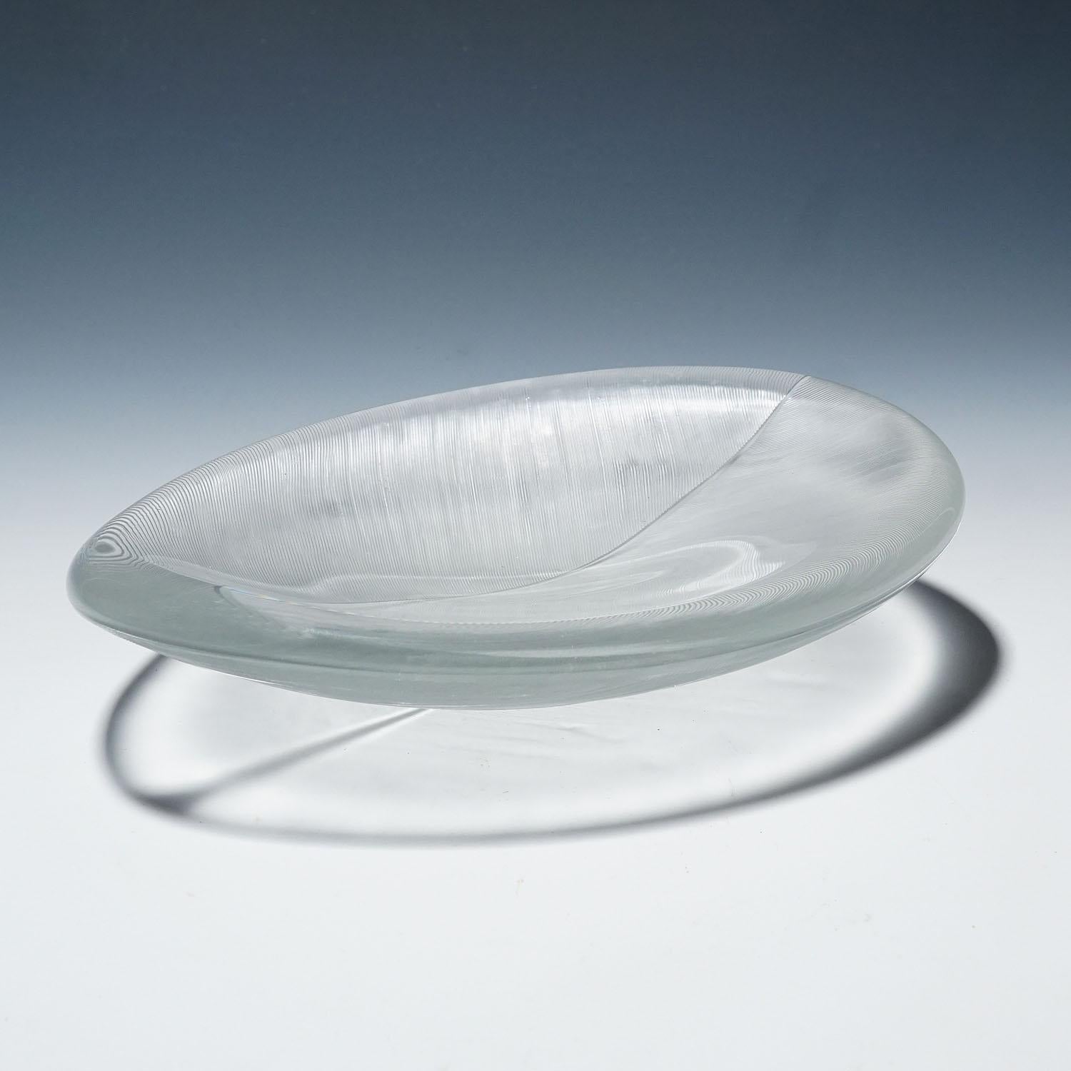 Mid-Century Modern Grand bol en verre d'art Vintage par Tapio Wirkkala pour Iittala 1950s en vente