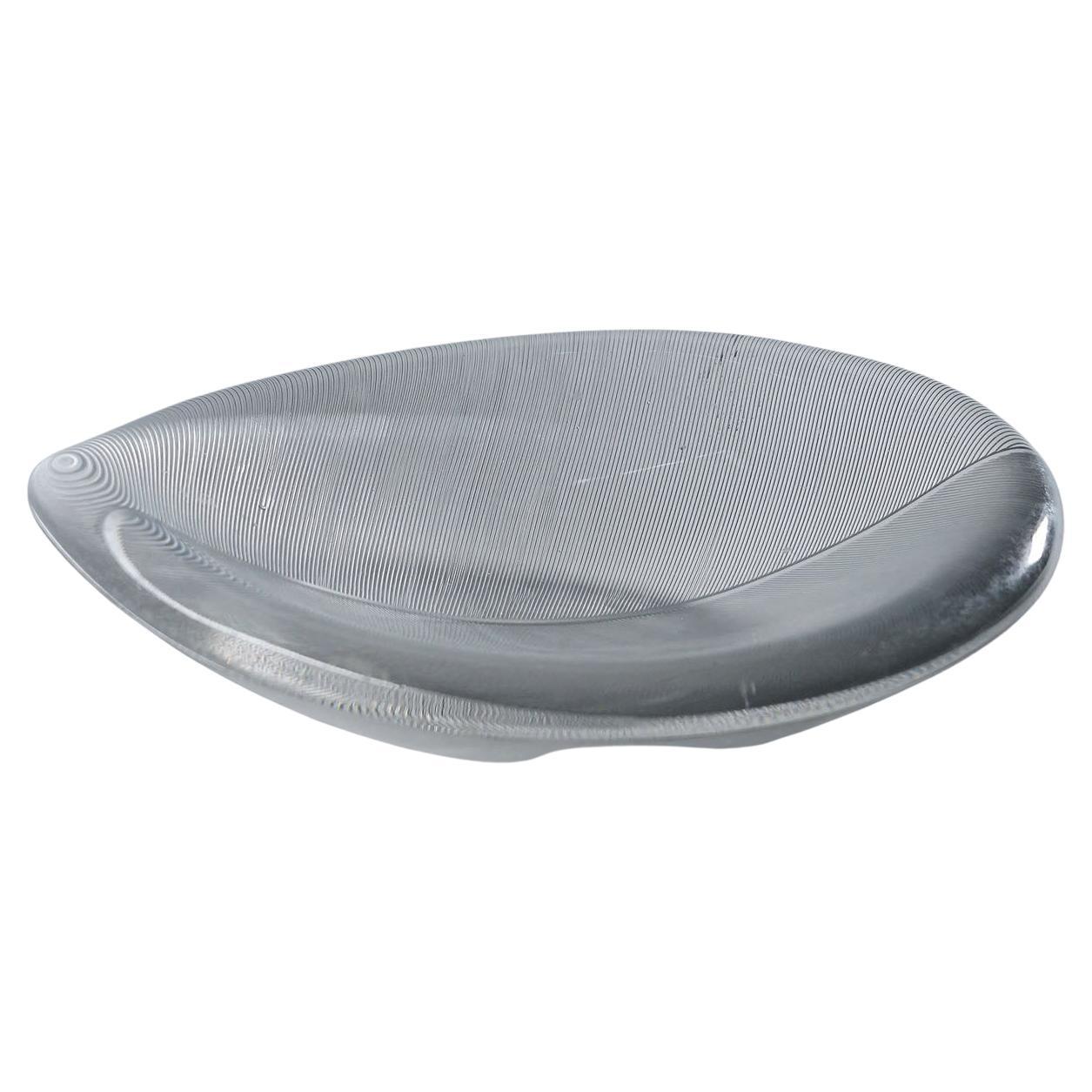 Large Vintage Art Glass Bowl by Tapio Wirkkala for Iittala 1950s
