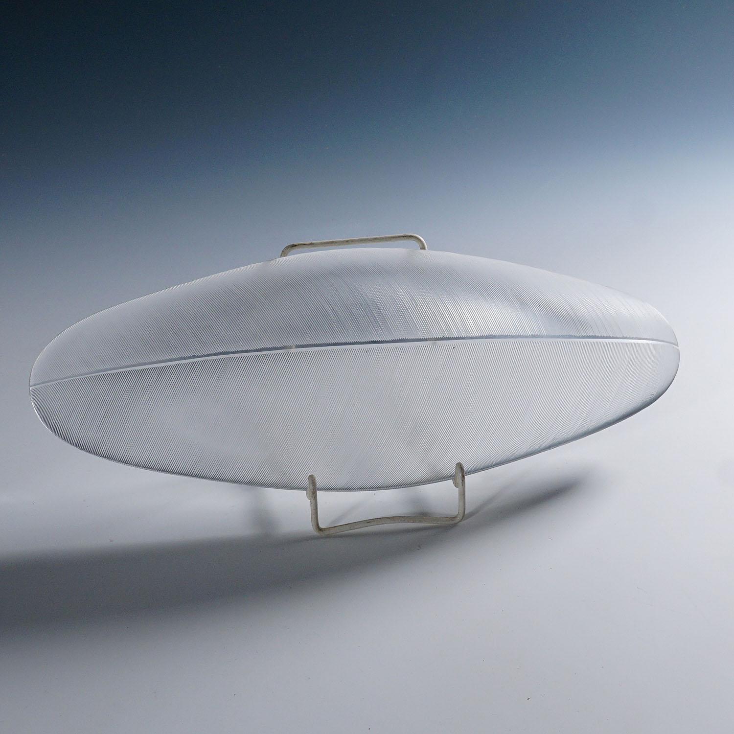 Grand bol en verre d'art Vintage 'Sulka' par Tapio Wirkkala pour Iittala 1950s en vente 4
