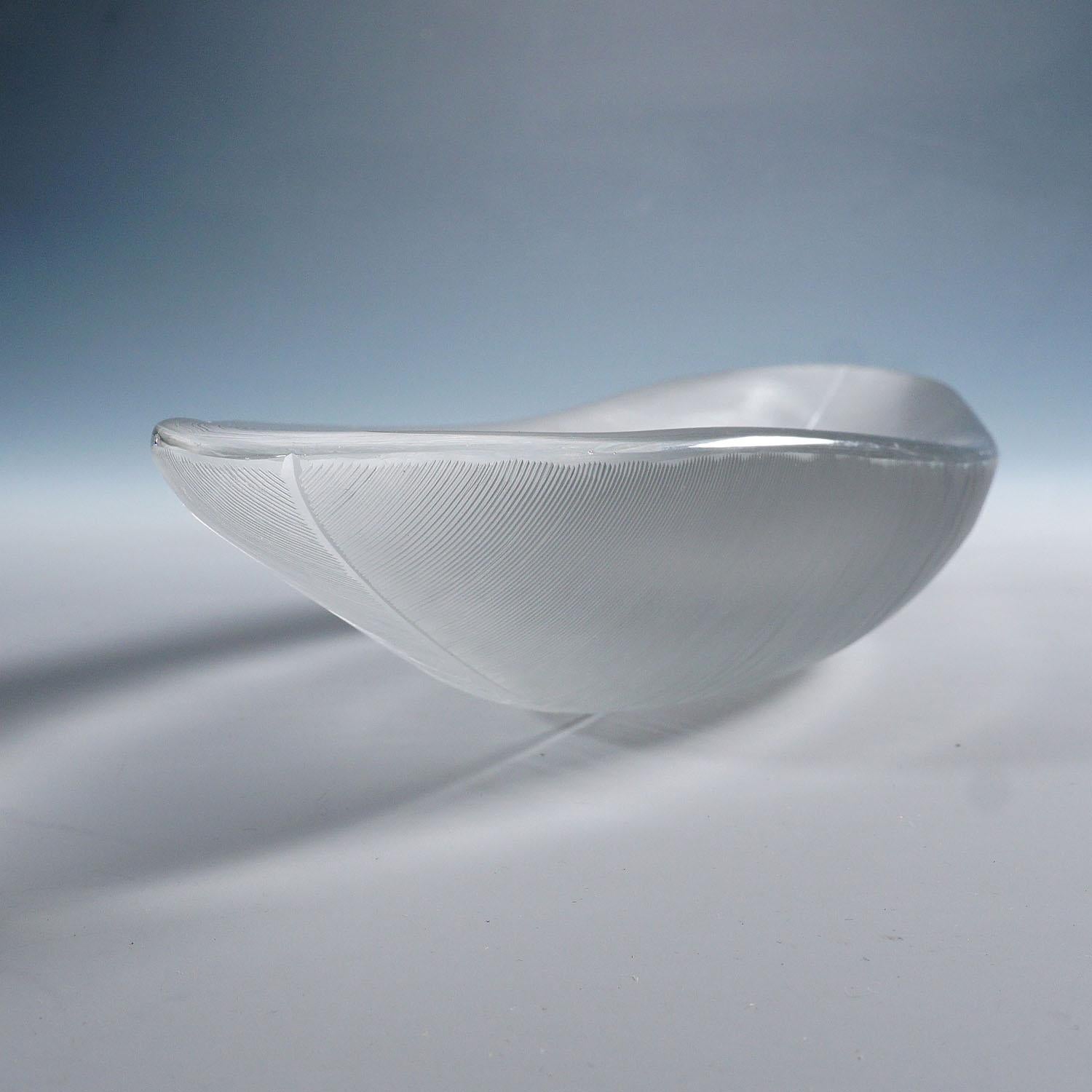 Grand bol en verre d'art Vintage 'Sulka' par Tapio Wirkkala pour Iittala 1950s Bon état - En vente à Berghuelen, DE