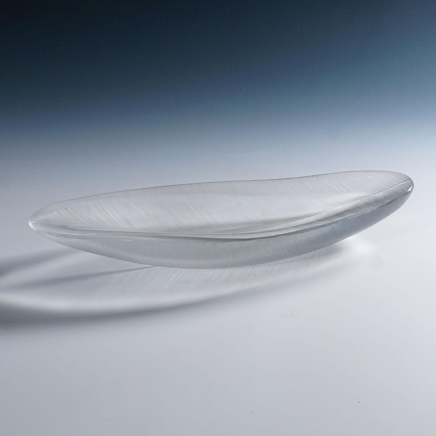 Grand bol en verre d'art Vintage 'Sulka' par Tapio Wirkkala pour Iittala 1950s en vente 1