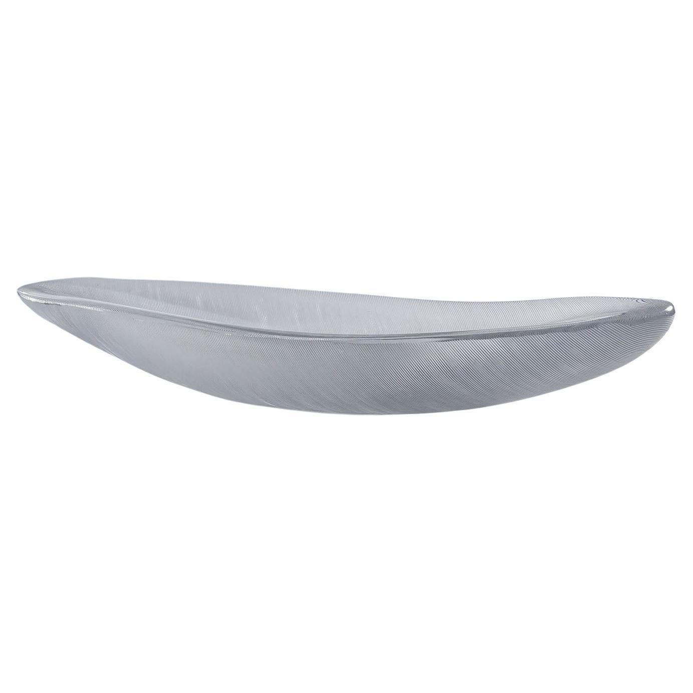 Gran cuenco vintage de vidrio artístico "Sulka" de Tapio Wirkkala para Iittala Años 50