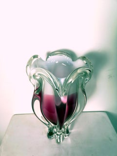 Large Vintage Art Glass Vase by Josef Hospodka for Chribska Glasswork, 1960's
