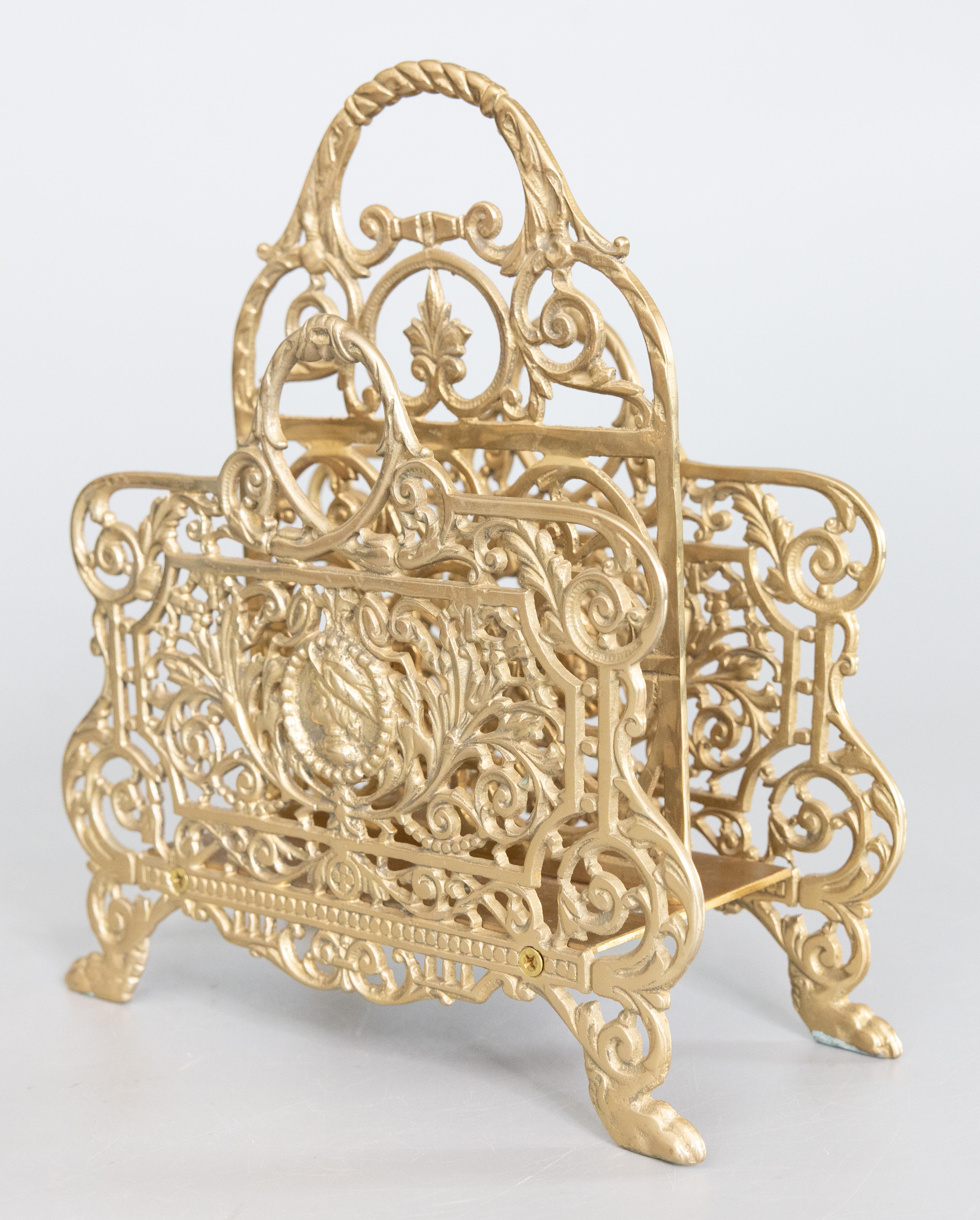 Grande portalettere in ottone in stile Art Nouveau, 1950 circa in vendita 2